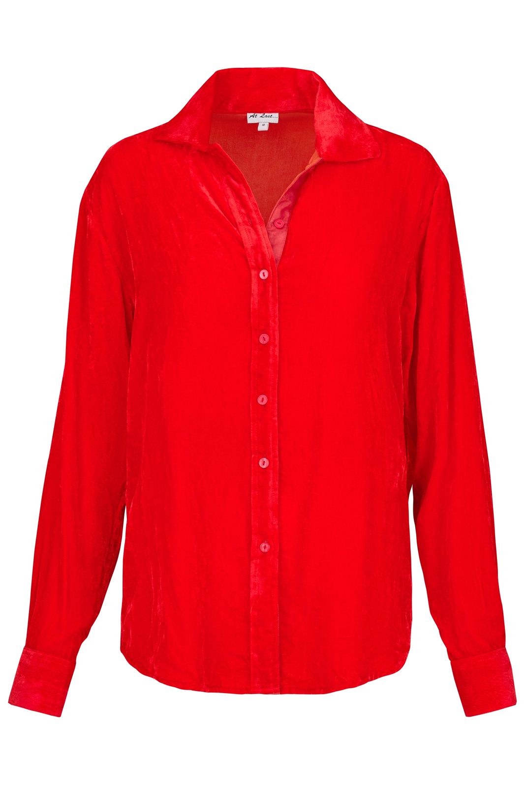 Silk Velvet Karen Shirt In Hot Orange