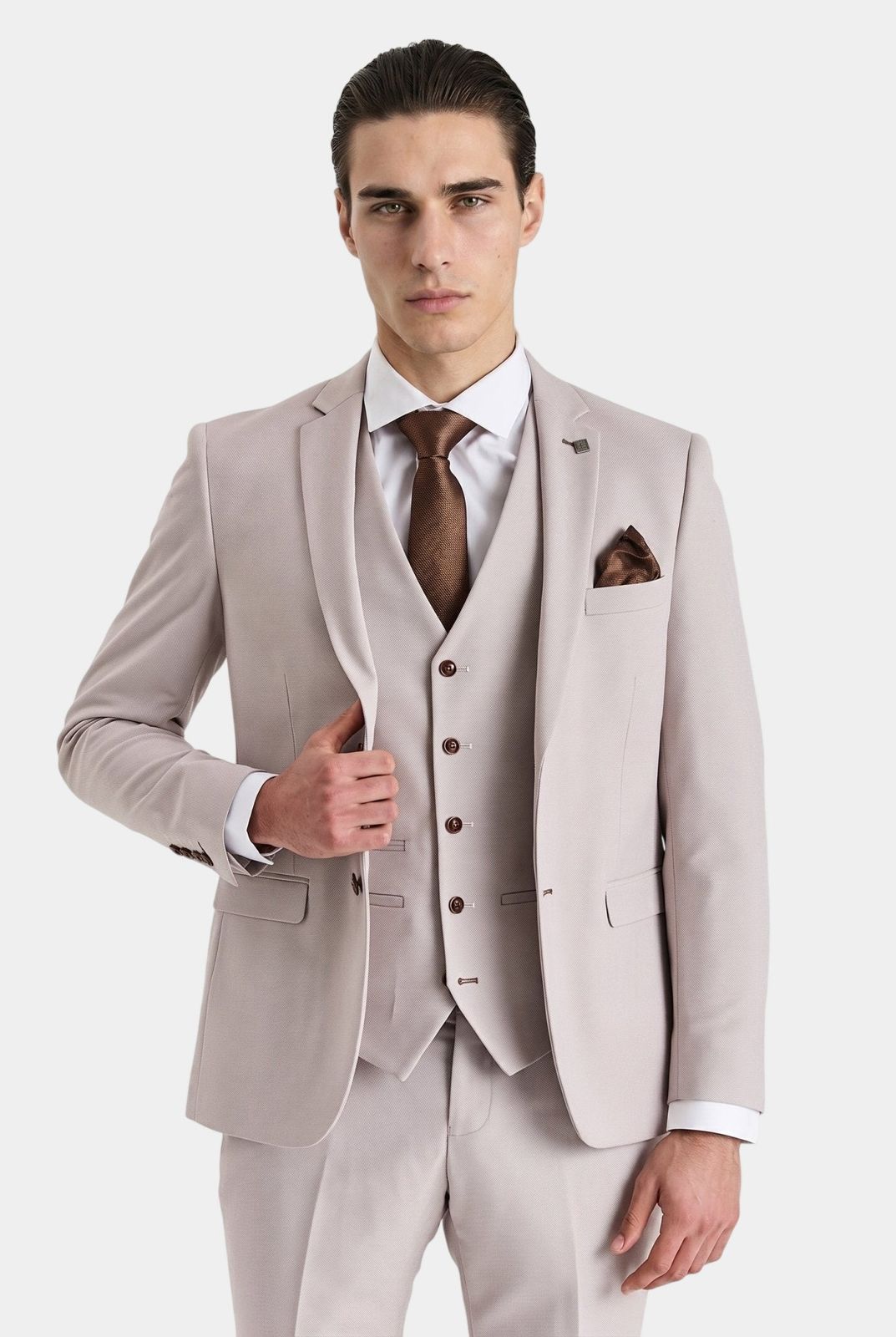 Mayfair Stone Textured Three Piece Suit