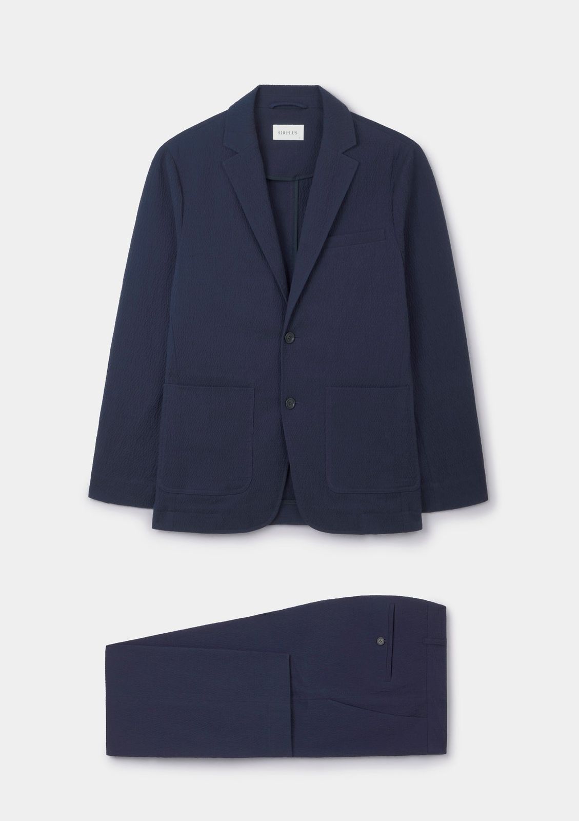Dark Navy Seersucker Cotton Suit