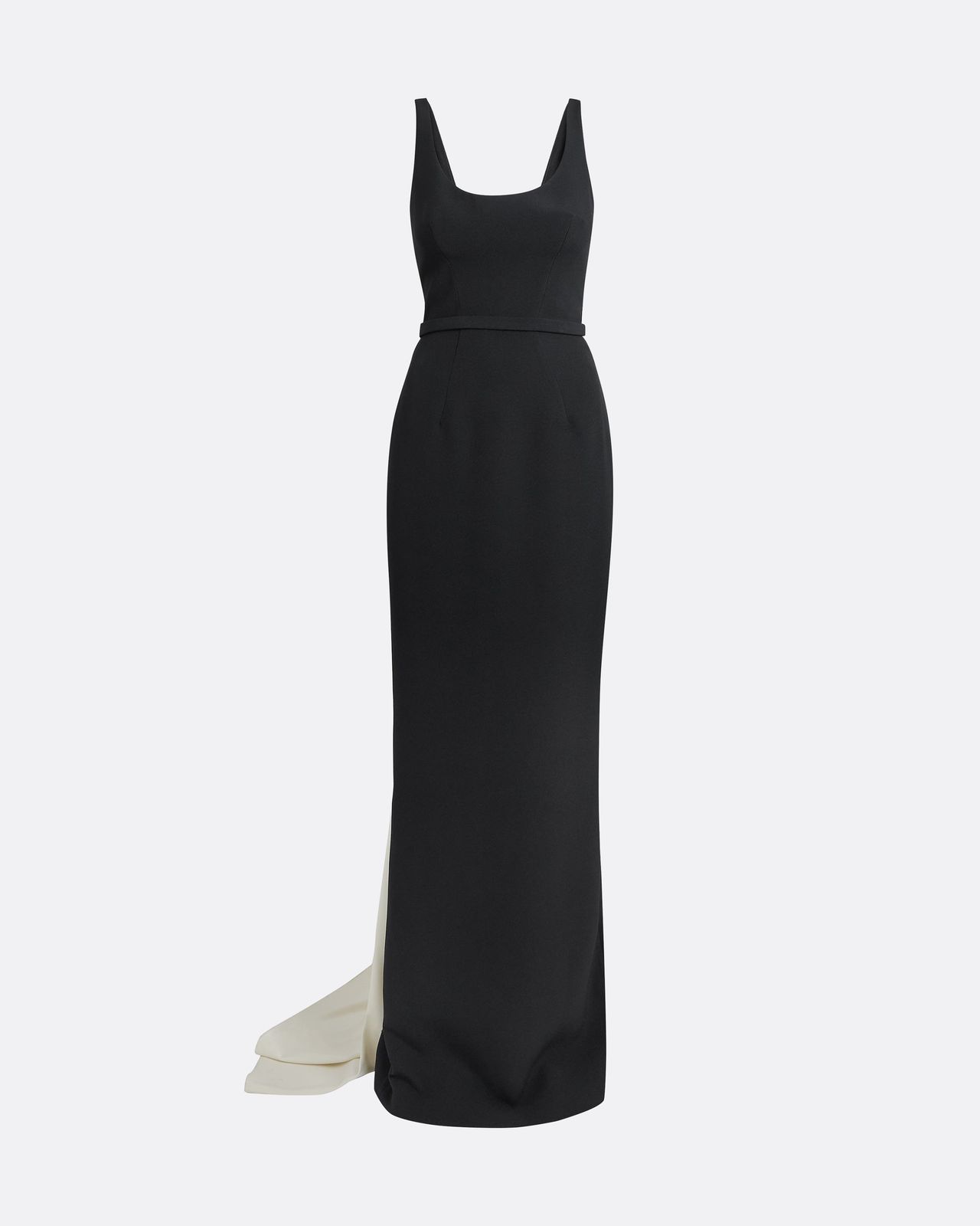 Delphine Long Dress In Black And Sorbet