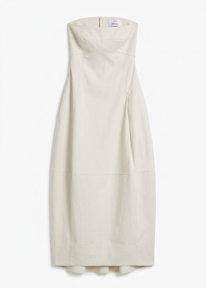 St. Agni Canvas Pleat Cocoon Dress - Shell
