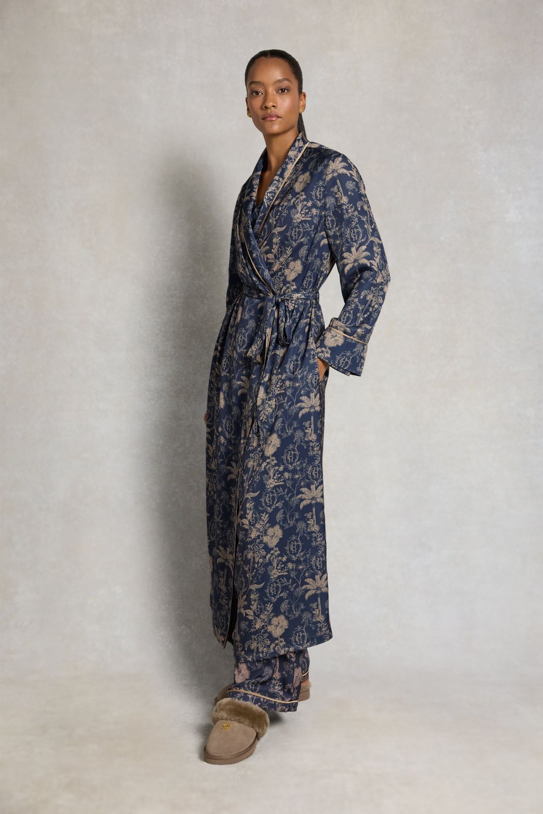 Satin Robe (Twilight Navy)