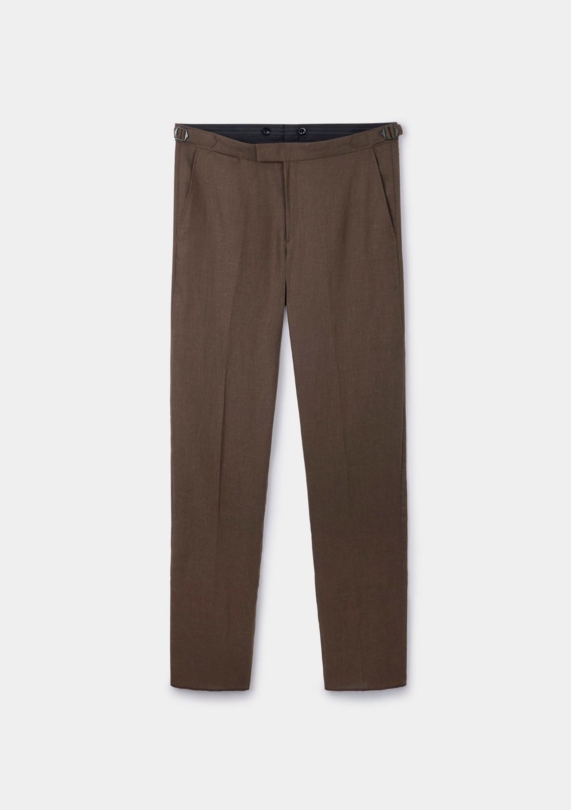 Hickory Brown Linen Formal Trousers