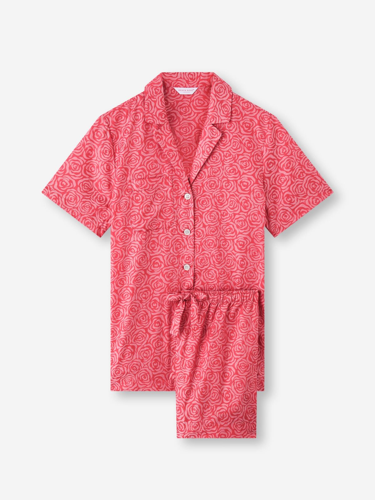 Paris Cotton Jacquard Short Pyjamas Red Rose