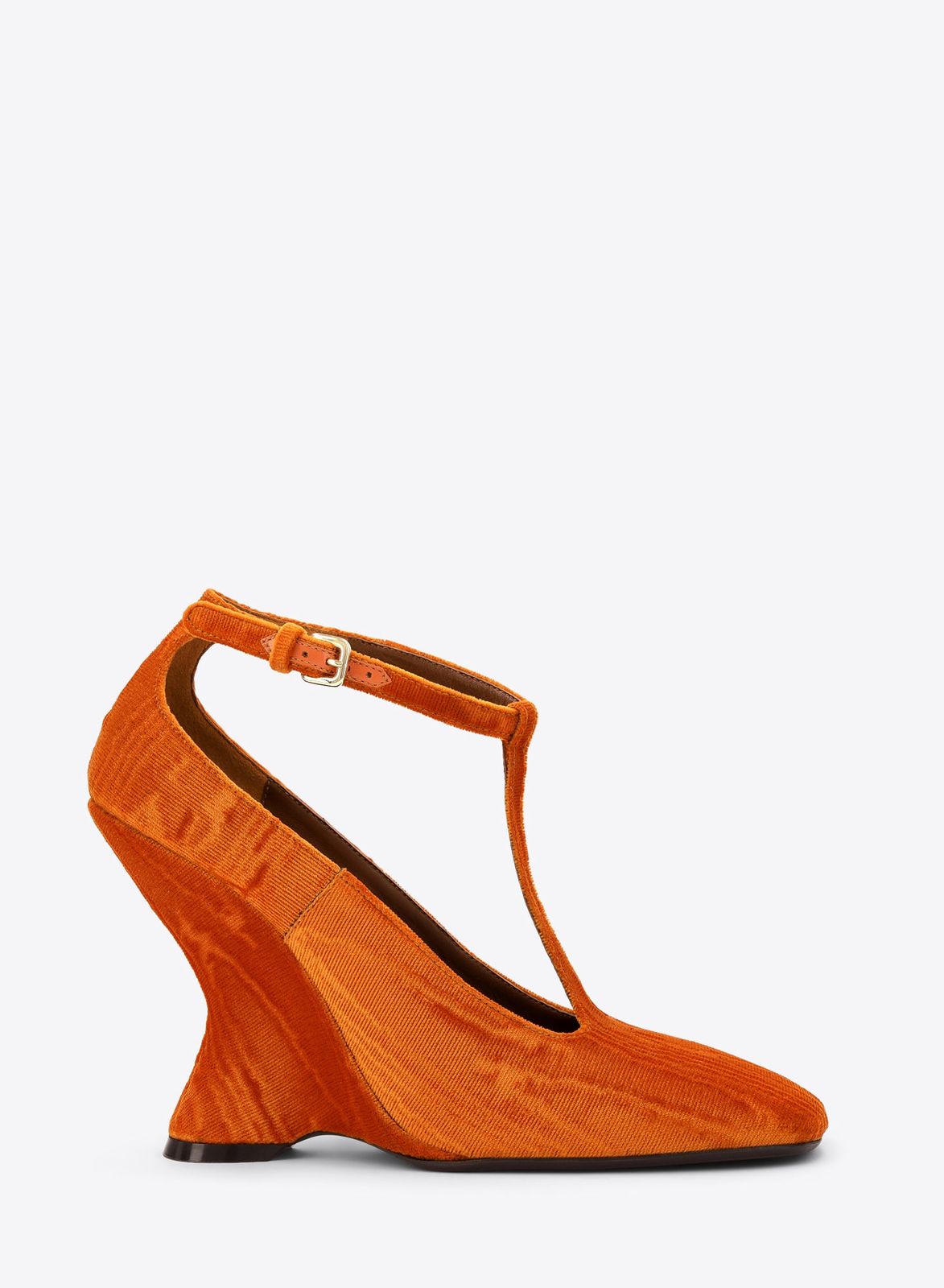 Velvet wedge pumps