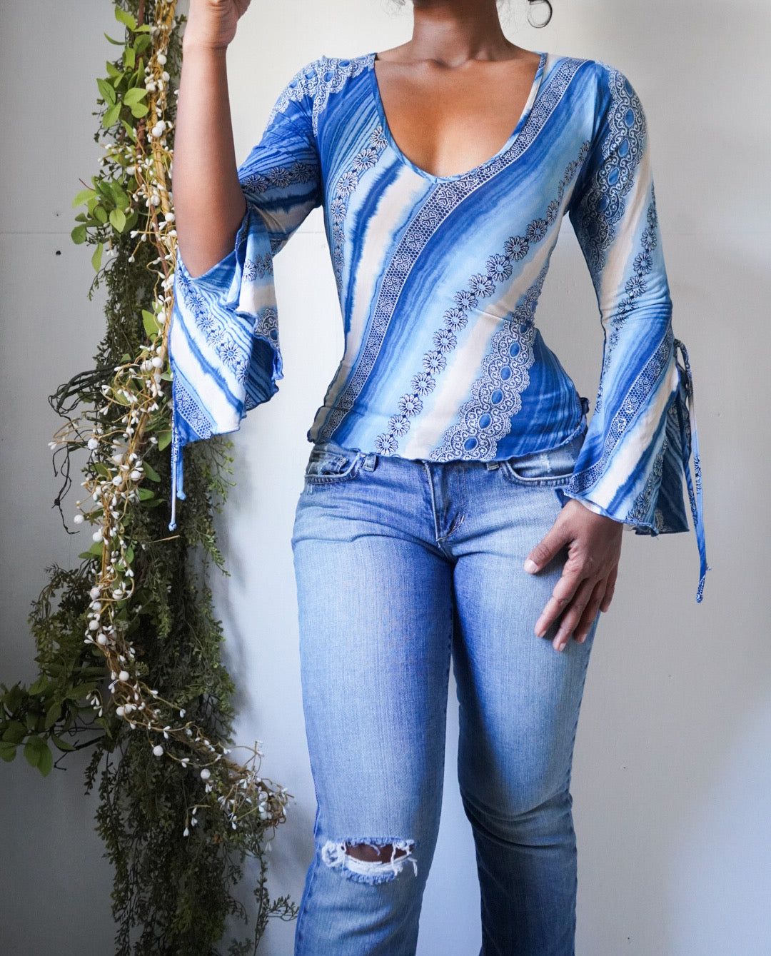 Vintage Y2K Rare Flare Sleeve Top