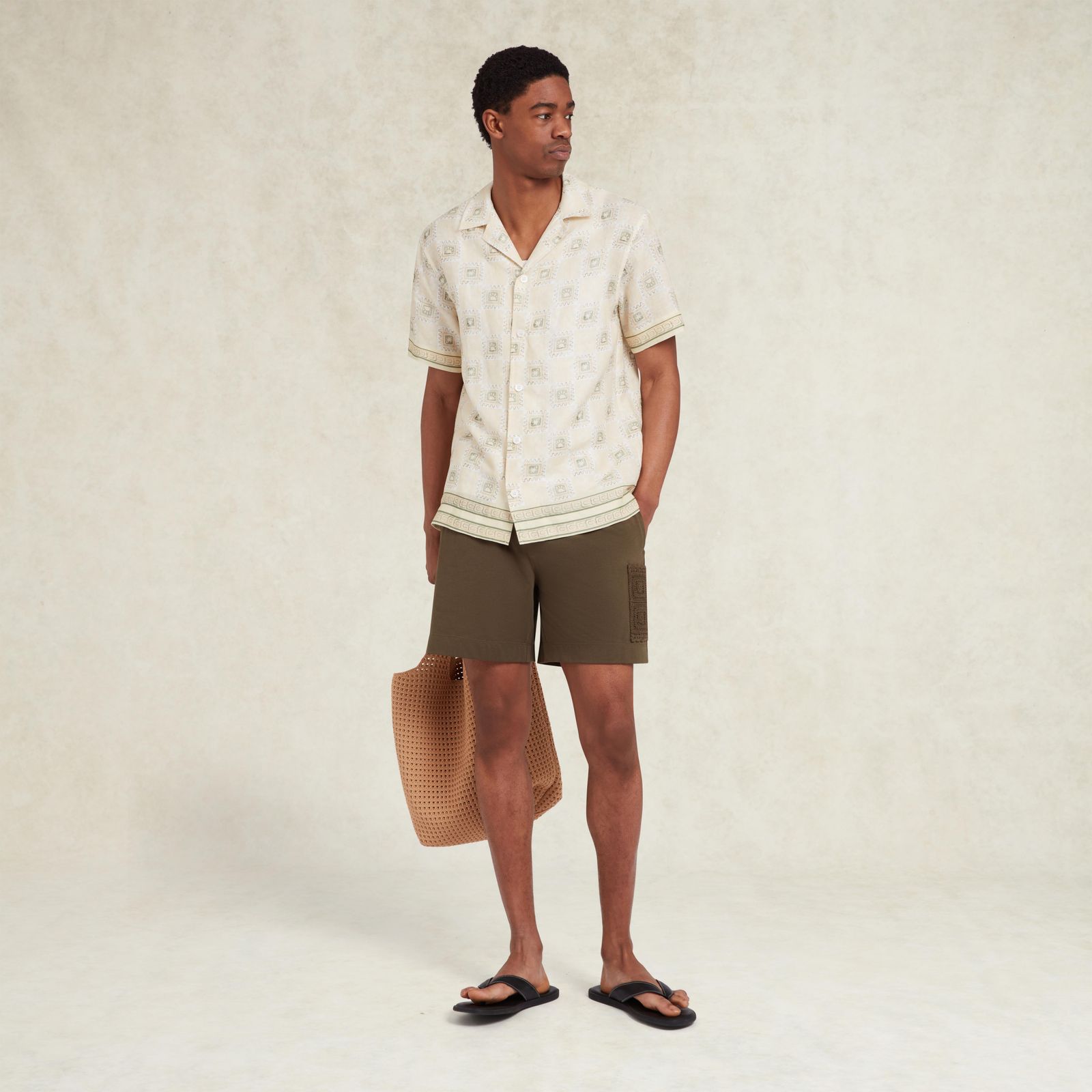 Telha Print Linen Shirt - Ecru