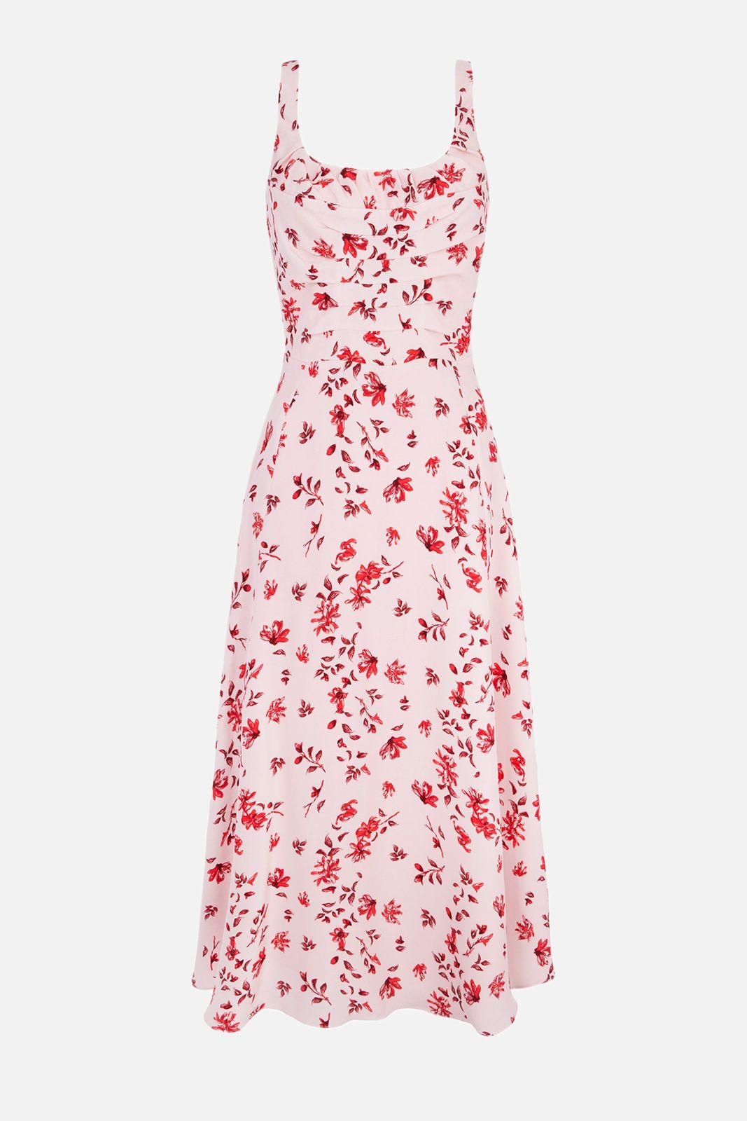 Verena Dress in Pink Scattered Daisies on Silk