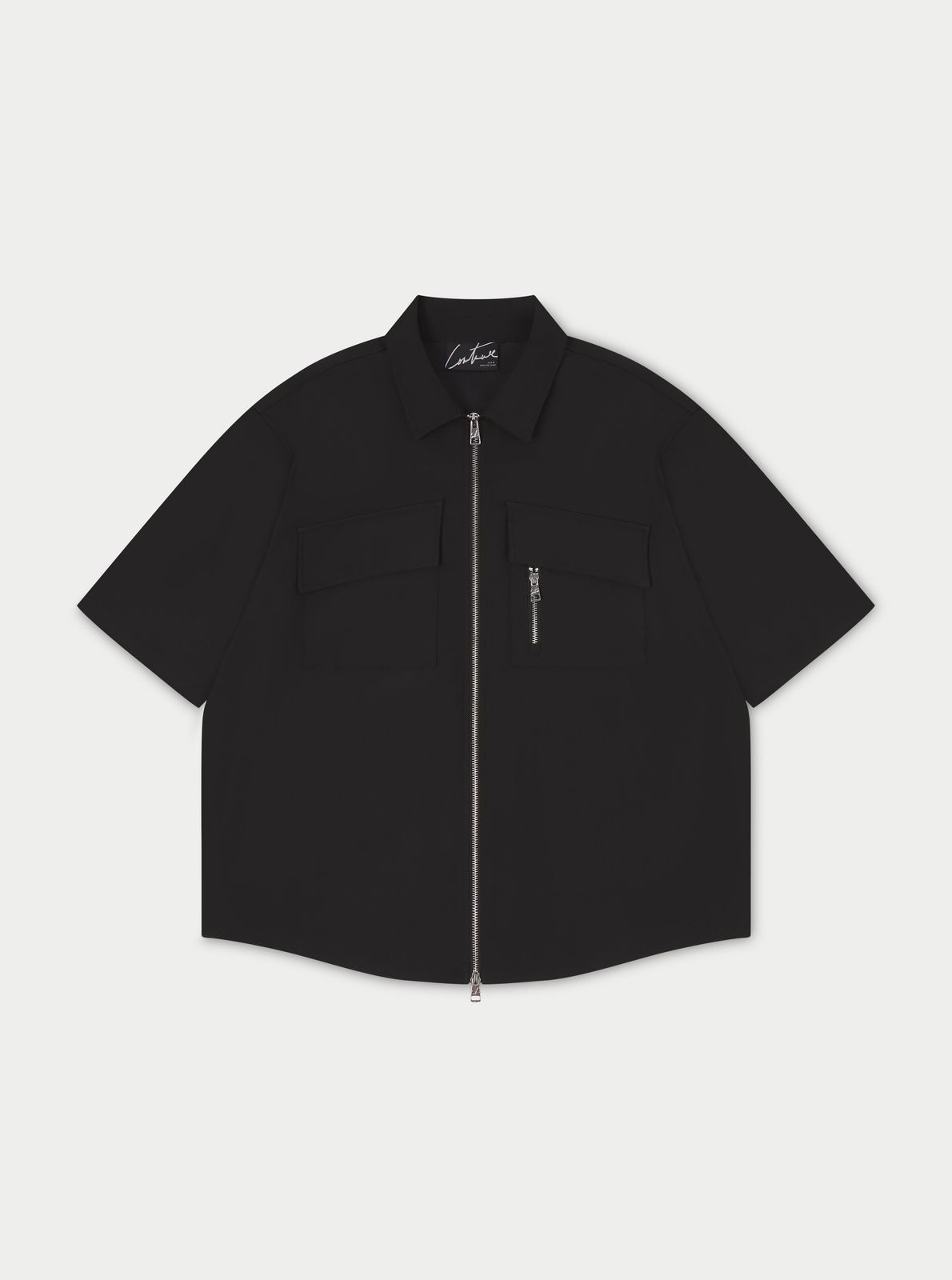 TECHNICAL HEAVYWEIGHT ZIP OVERSHIRT - BLACK