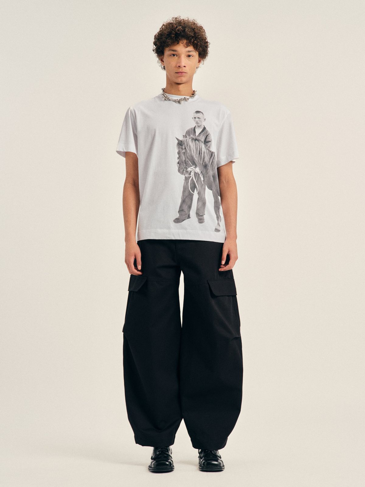 Cargo Balloon Knee Pleat Trousers