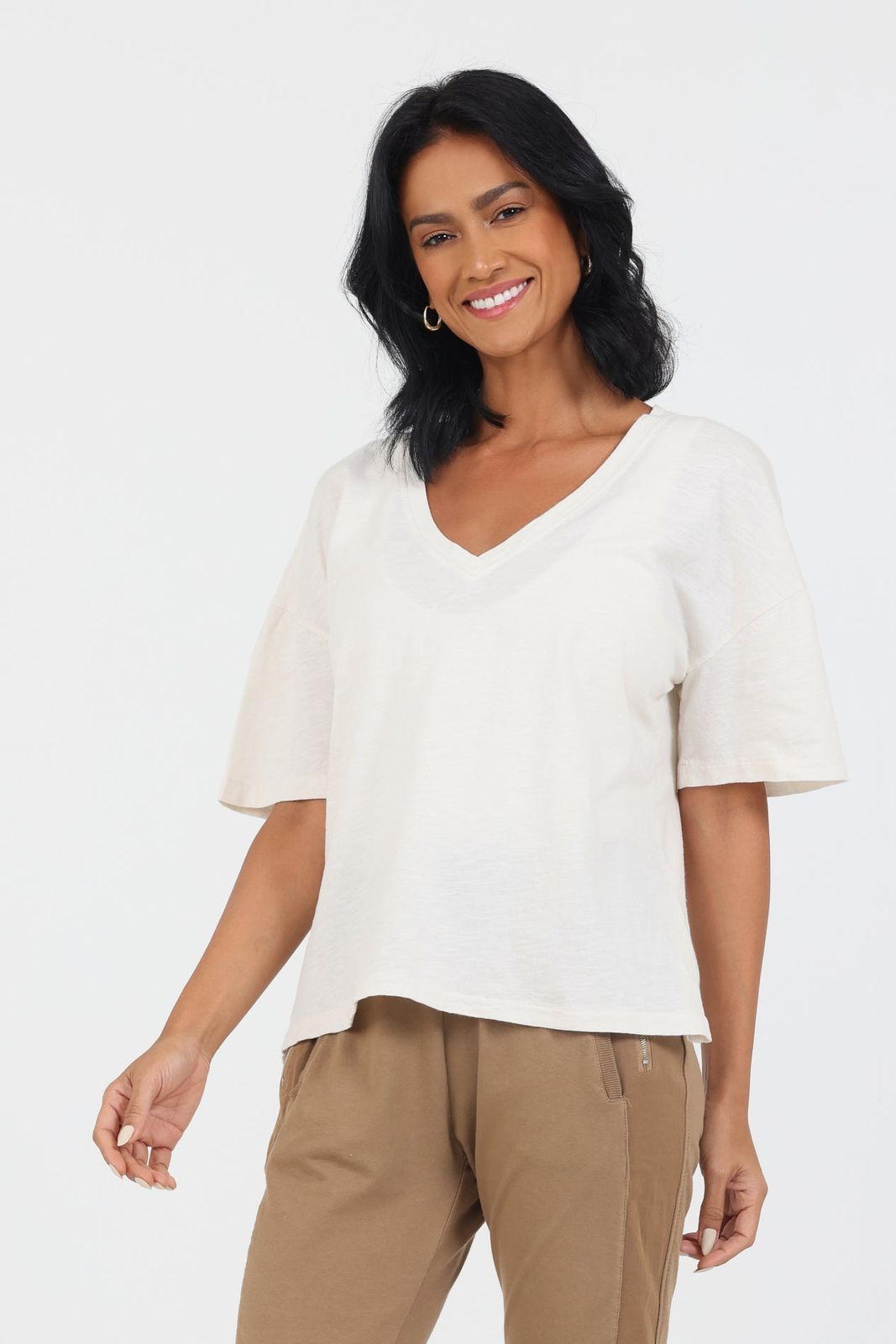 Barnaby Cotton V Neck Tee