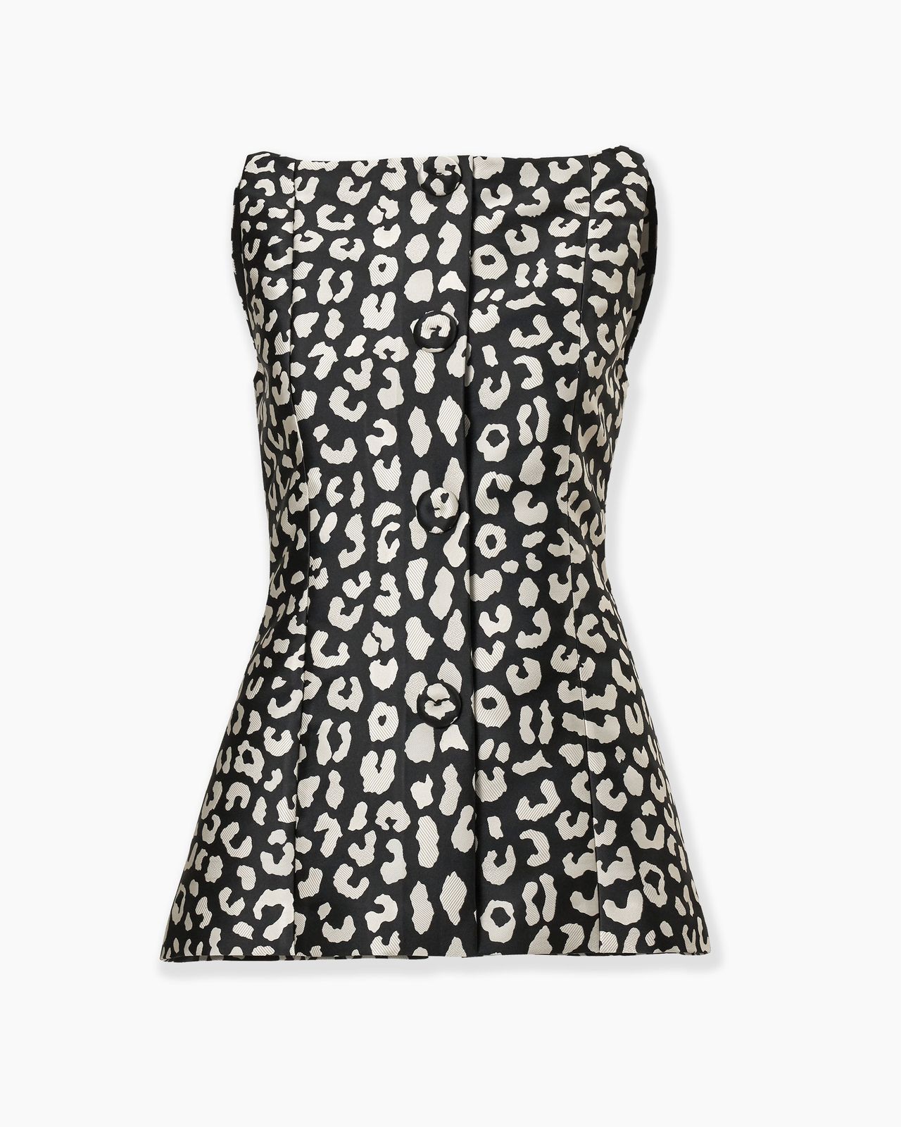 Leopard Spot Jacquard Boat-Neck Top