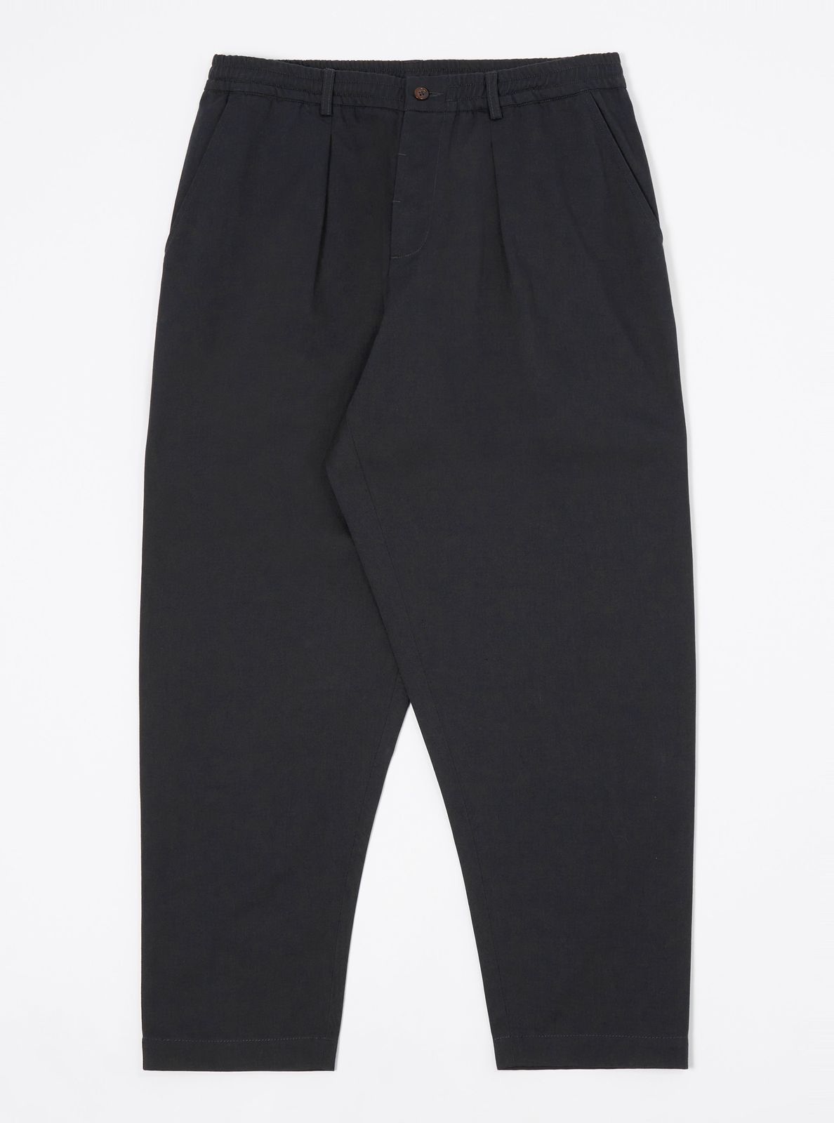 Black Twill Pleated Track Pant