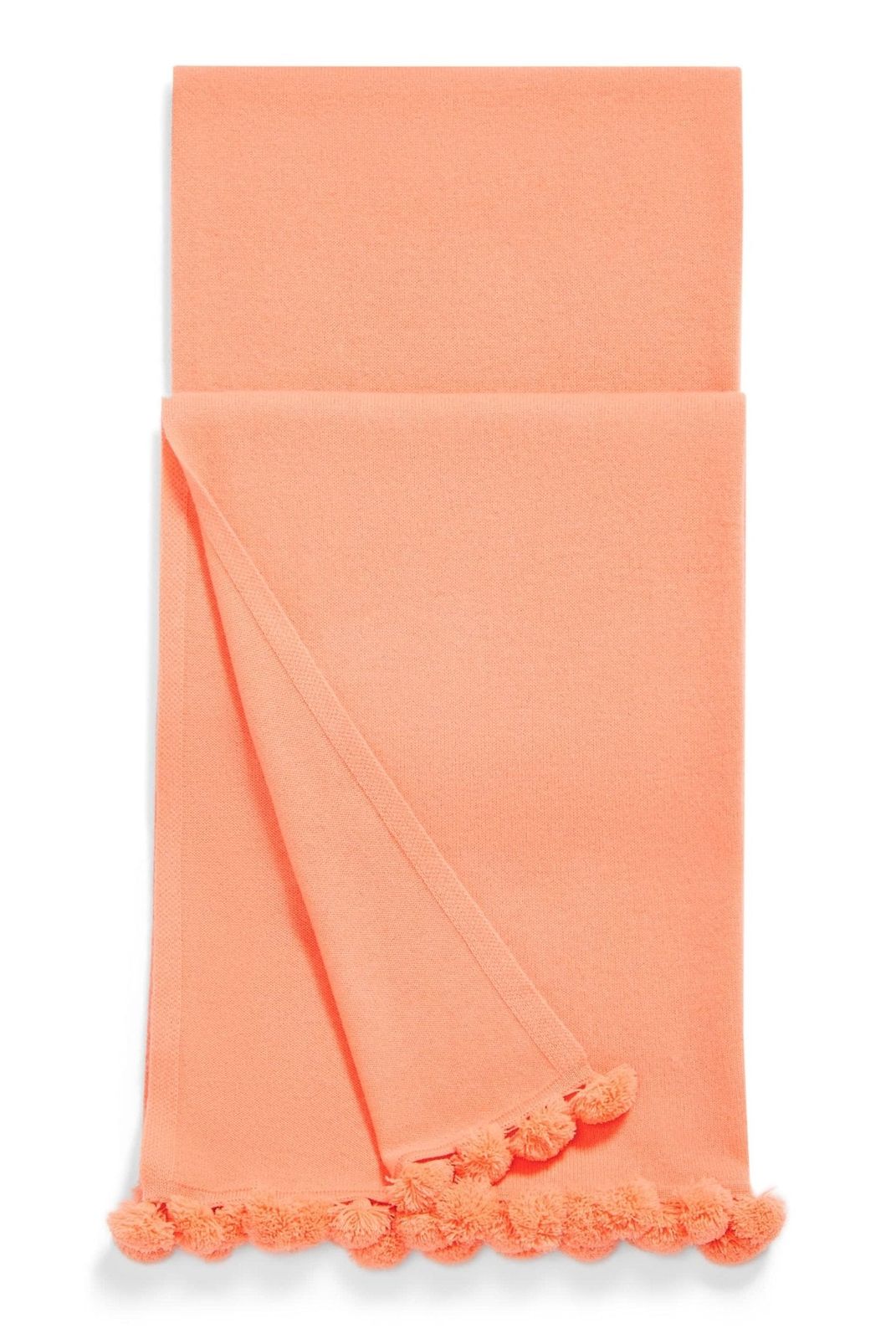 Verbier Cashmere Scarf with Tassel Trim in Coral