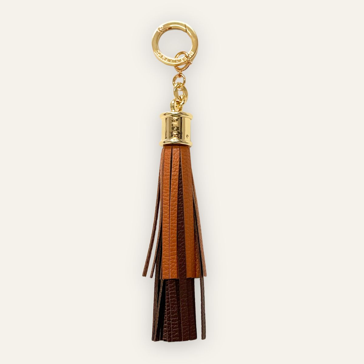 Fringe Charm | Tan with Gold hardware