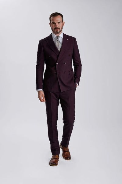 Regent Wine Double-Breasted Two Piece Suit