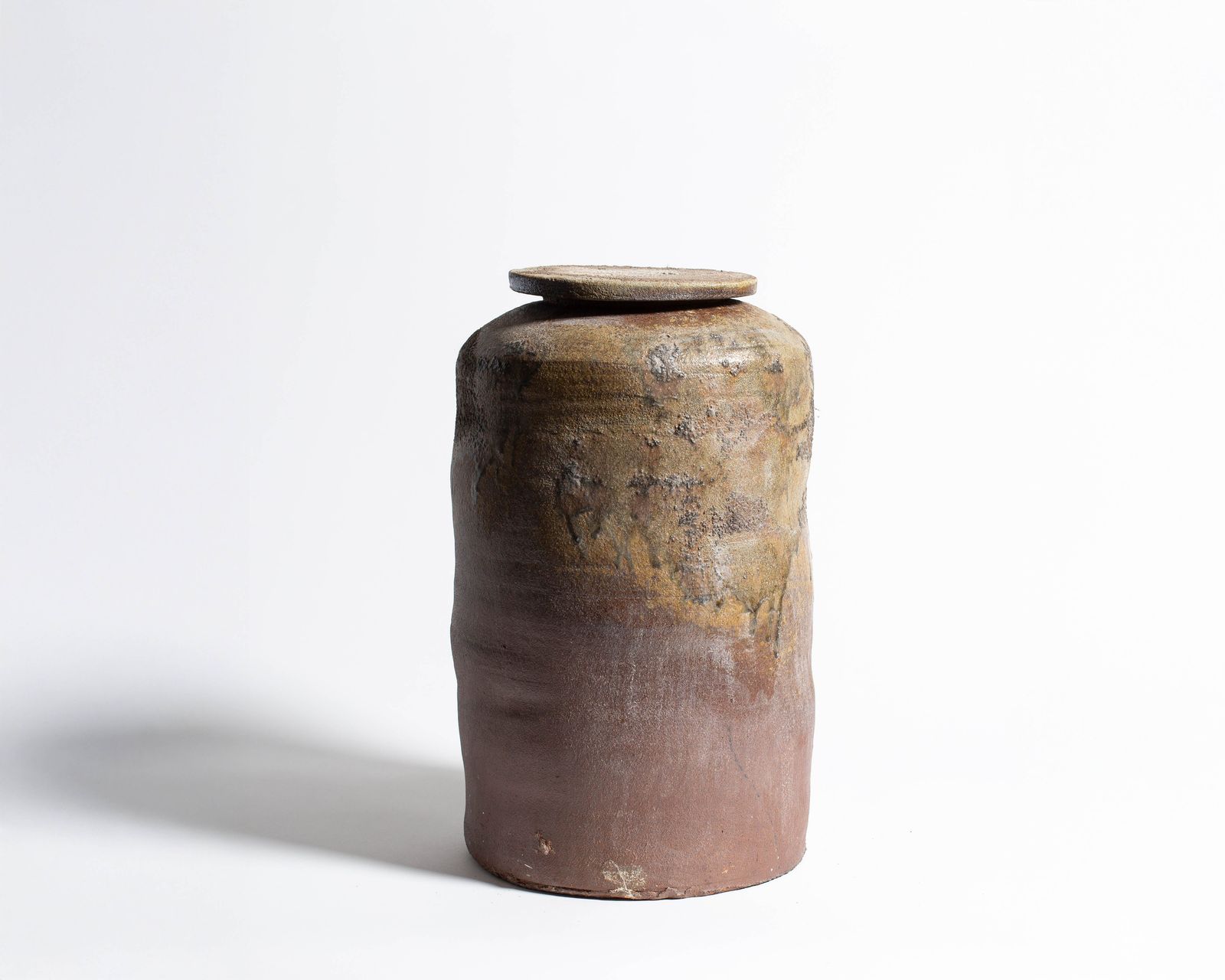 Akiko Hirai Large Wood Fire Effect Jar in Beige
