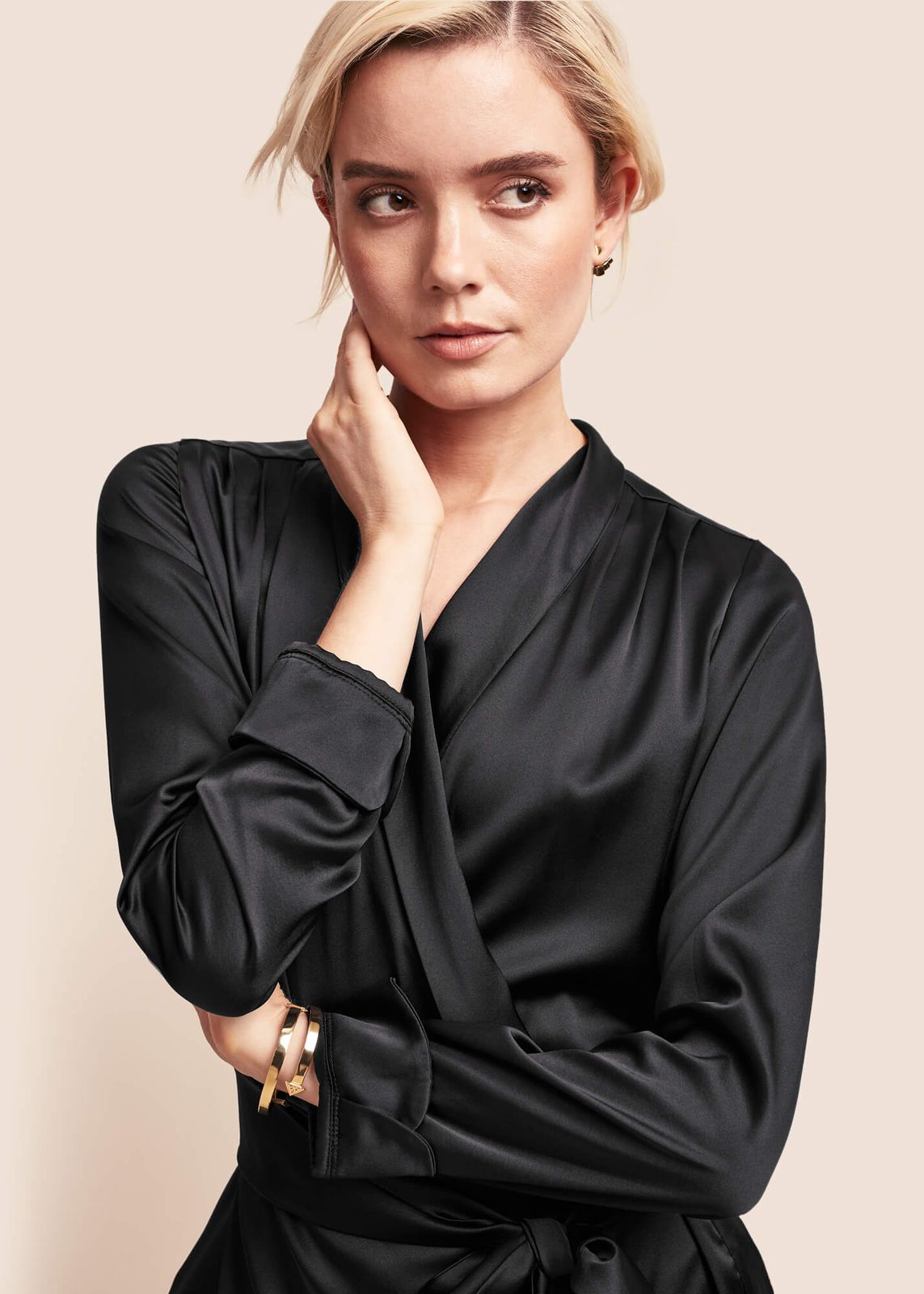 Roxy Ebony Silk Wrap Jacket
