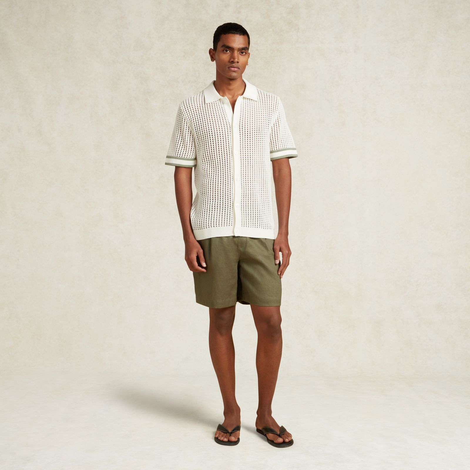 LINEN SHORTS - KHAKI