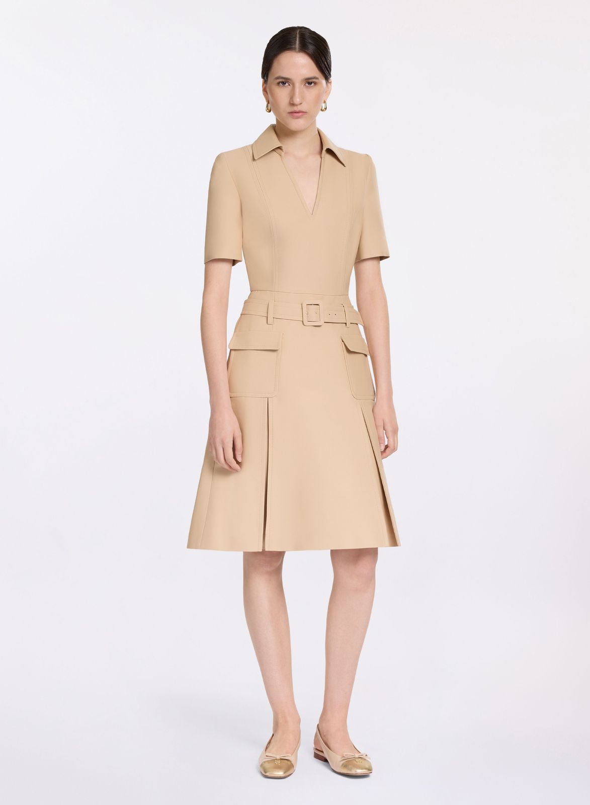 Gabardine Midi Dress