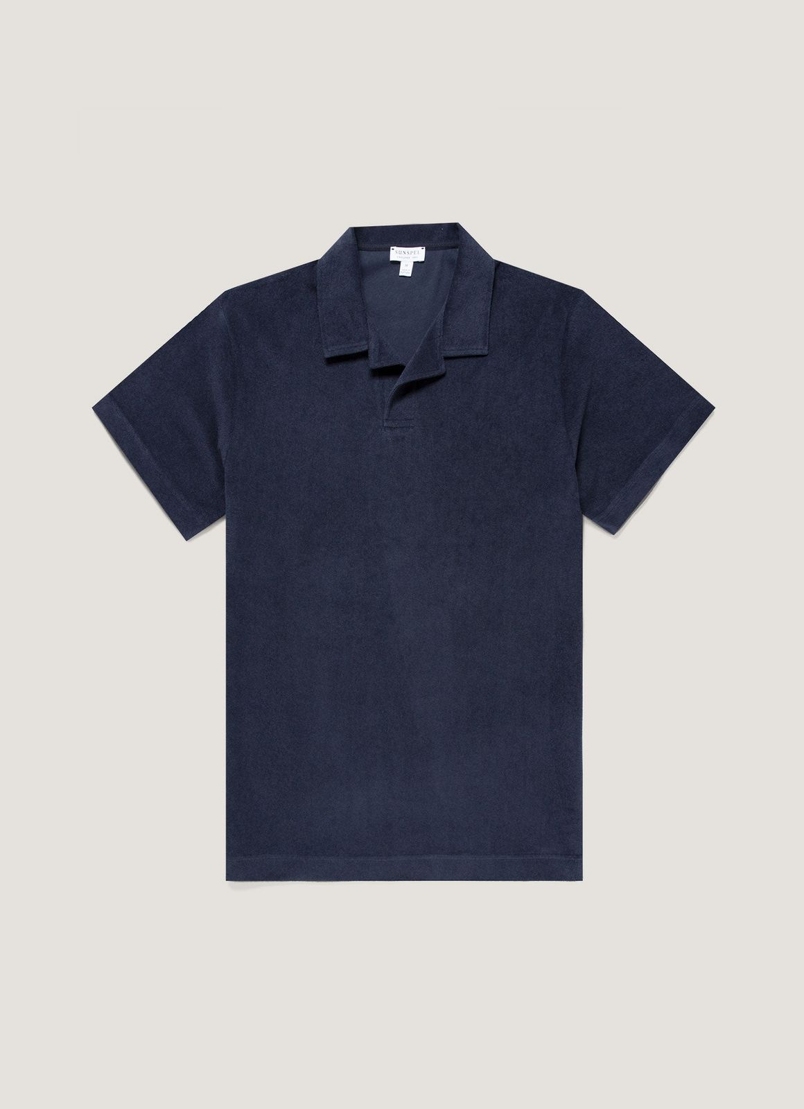 Men's Towelling Polo Shirt in Navy
