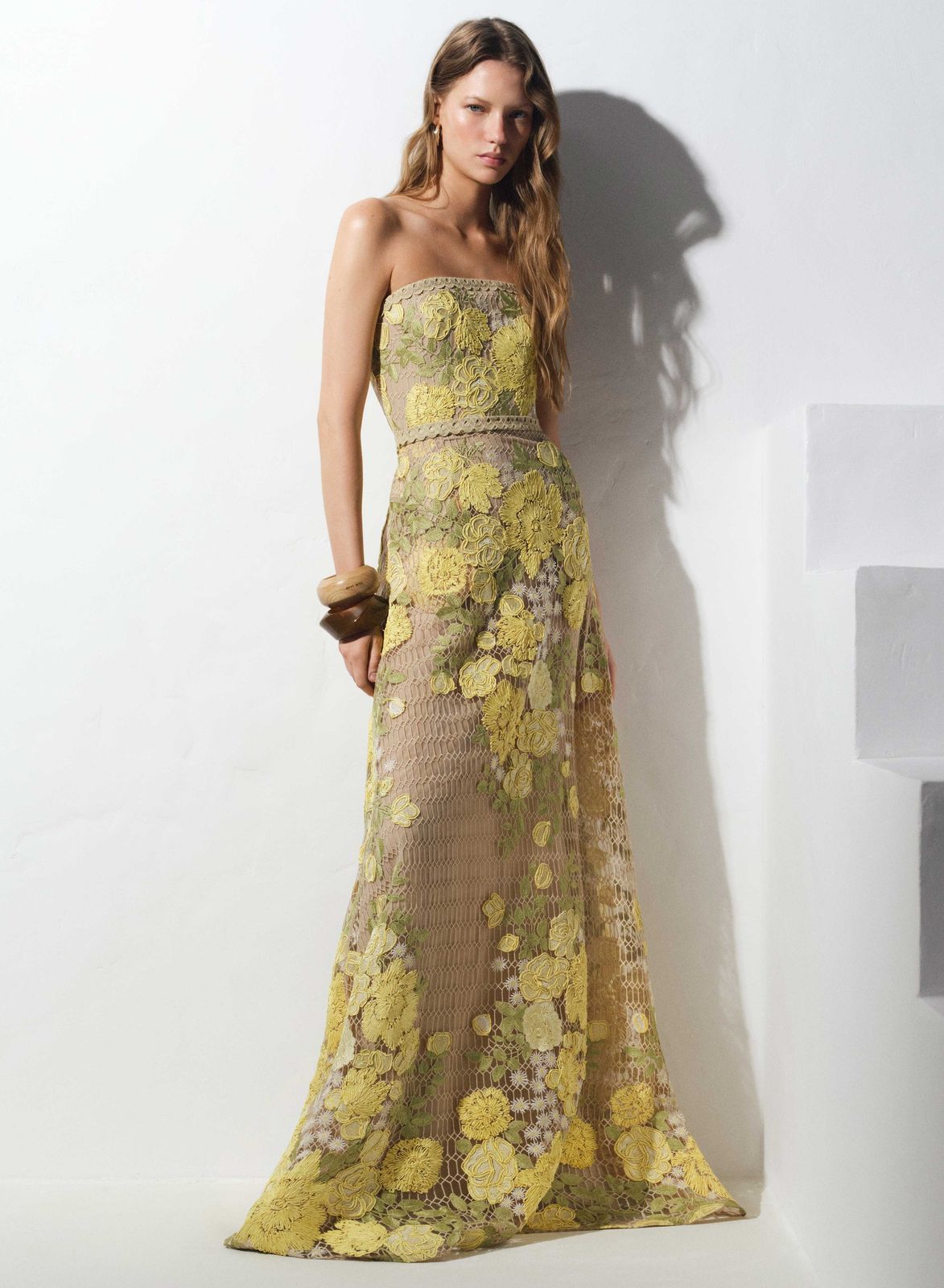 Tulle Embroidered Long Dress