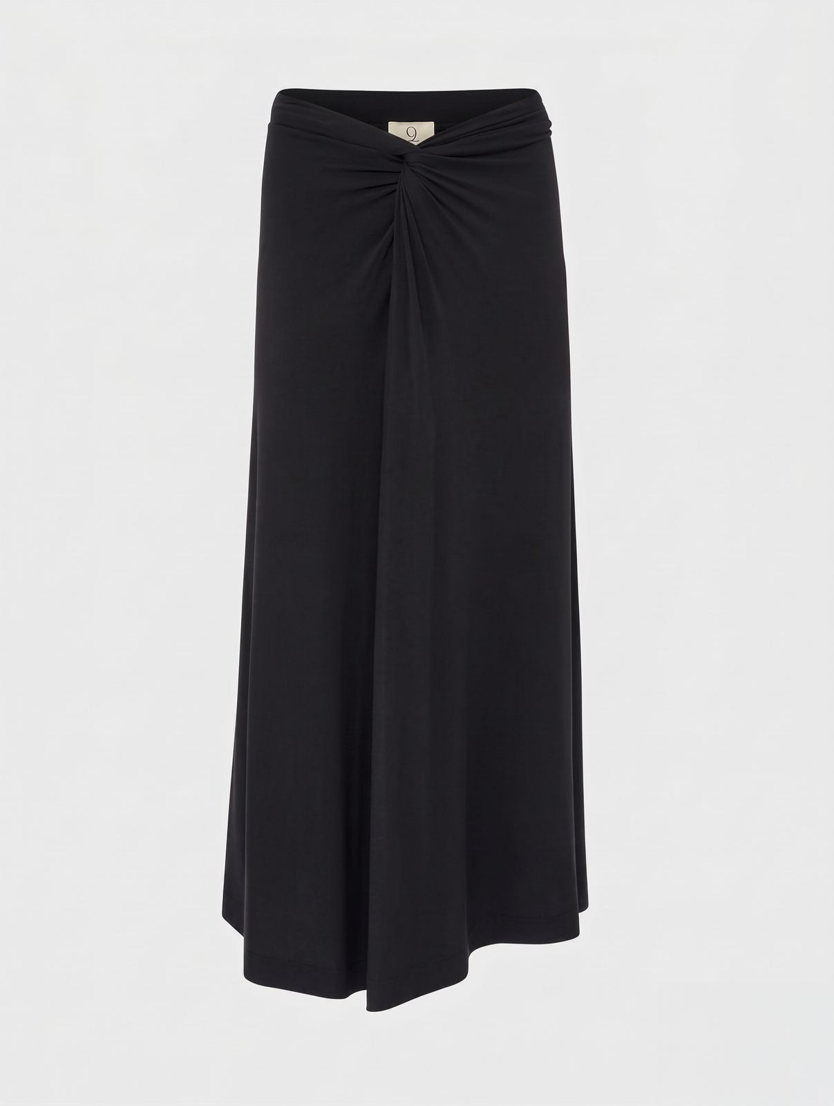 Sadie Twist Midi Skirt In Black