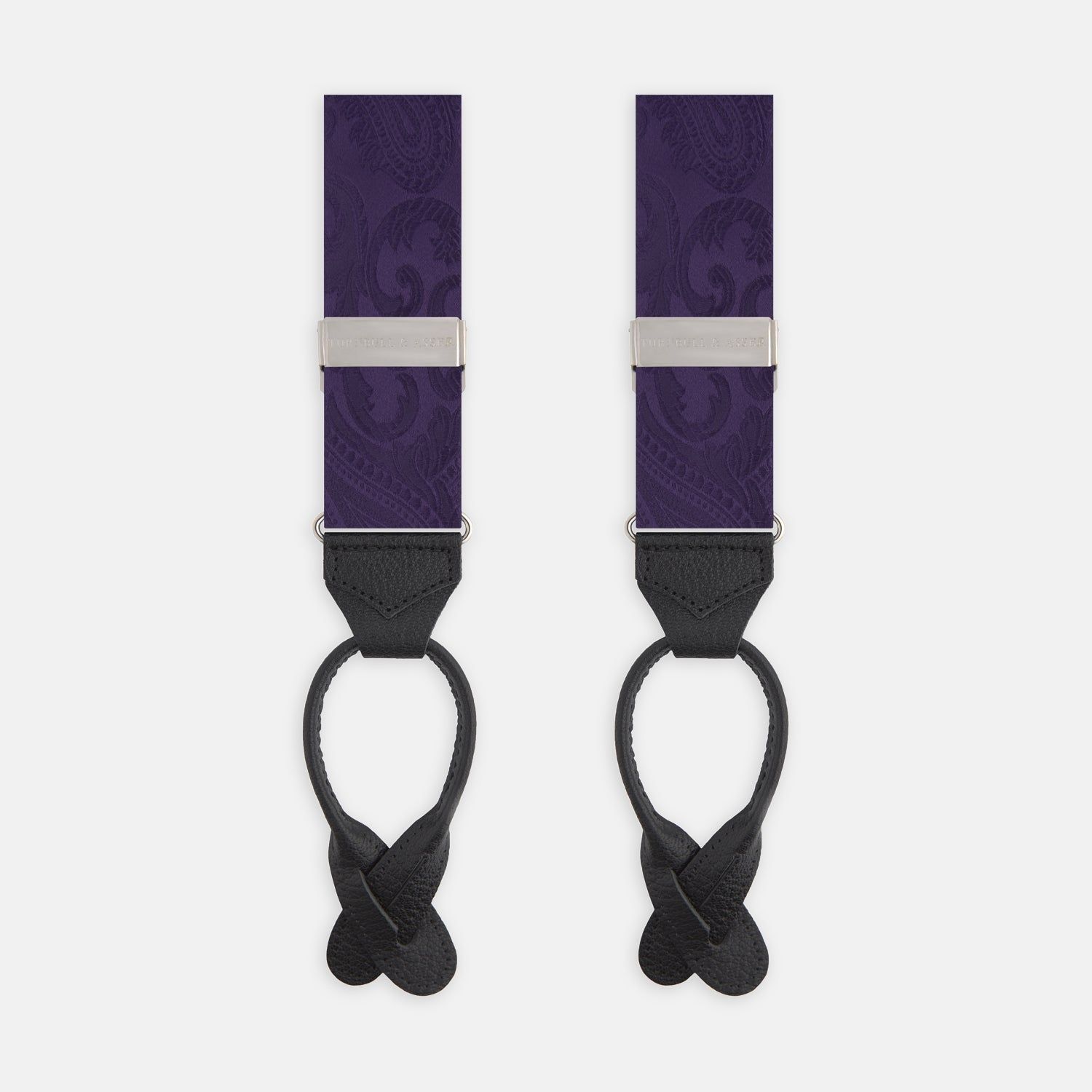 Purple Paisley Adjustable Silk Braces