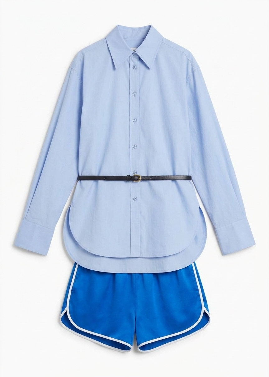 Cielo Satin Mini Boxer Shorts - Blue