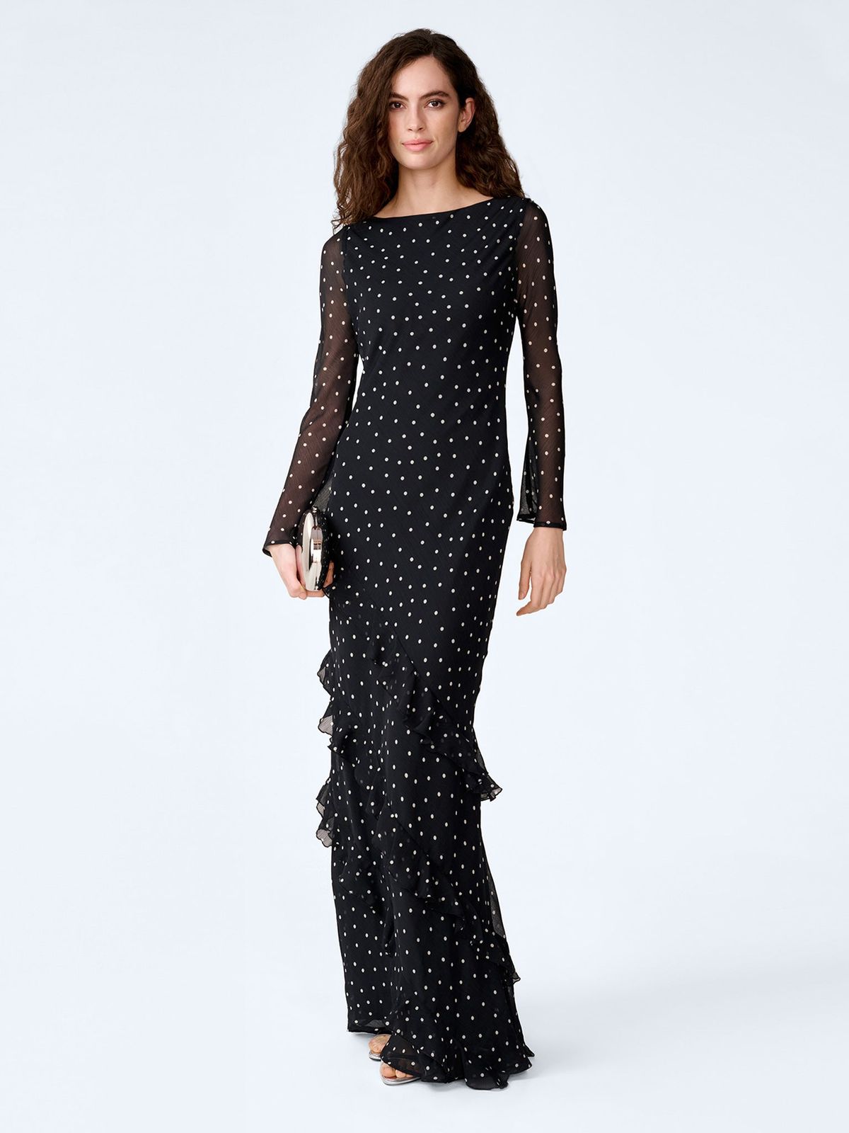 Bridie Dress in Black Polka Dot