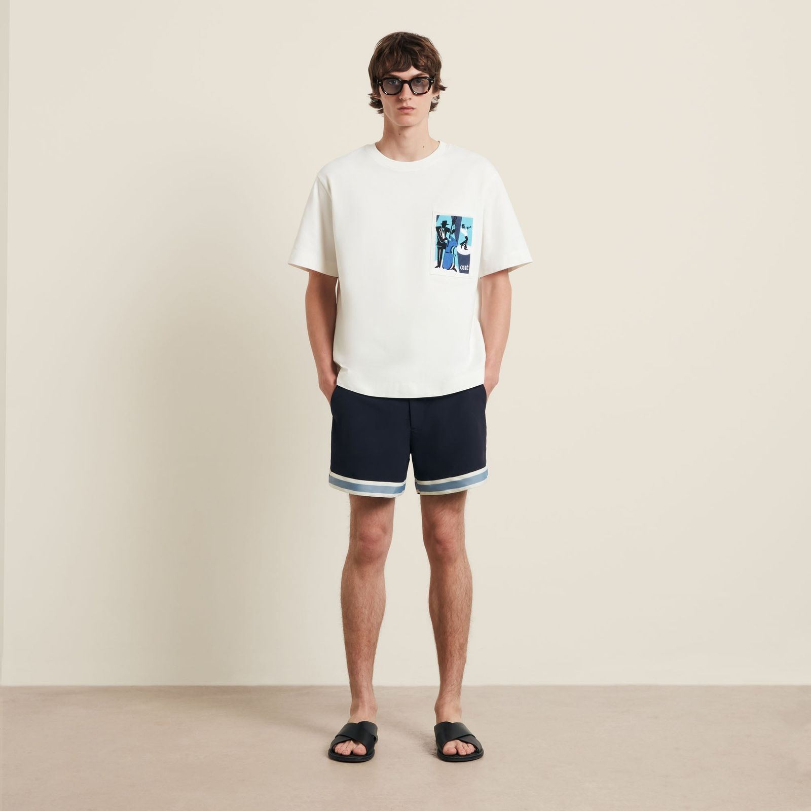 Blue Spotlight T-shirt - Ivory