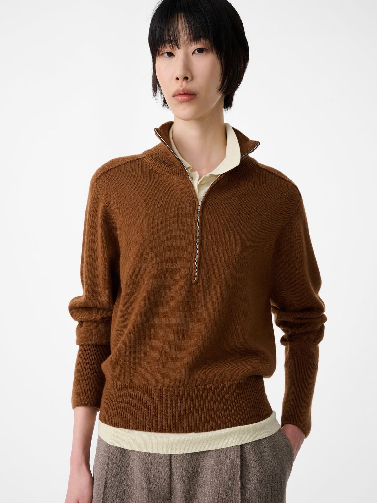 Maren Knit Polo in Camel
