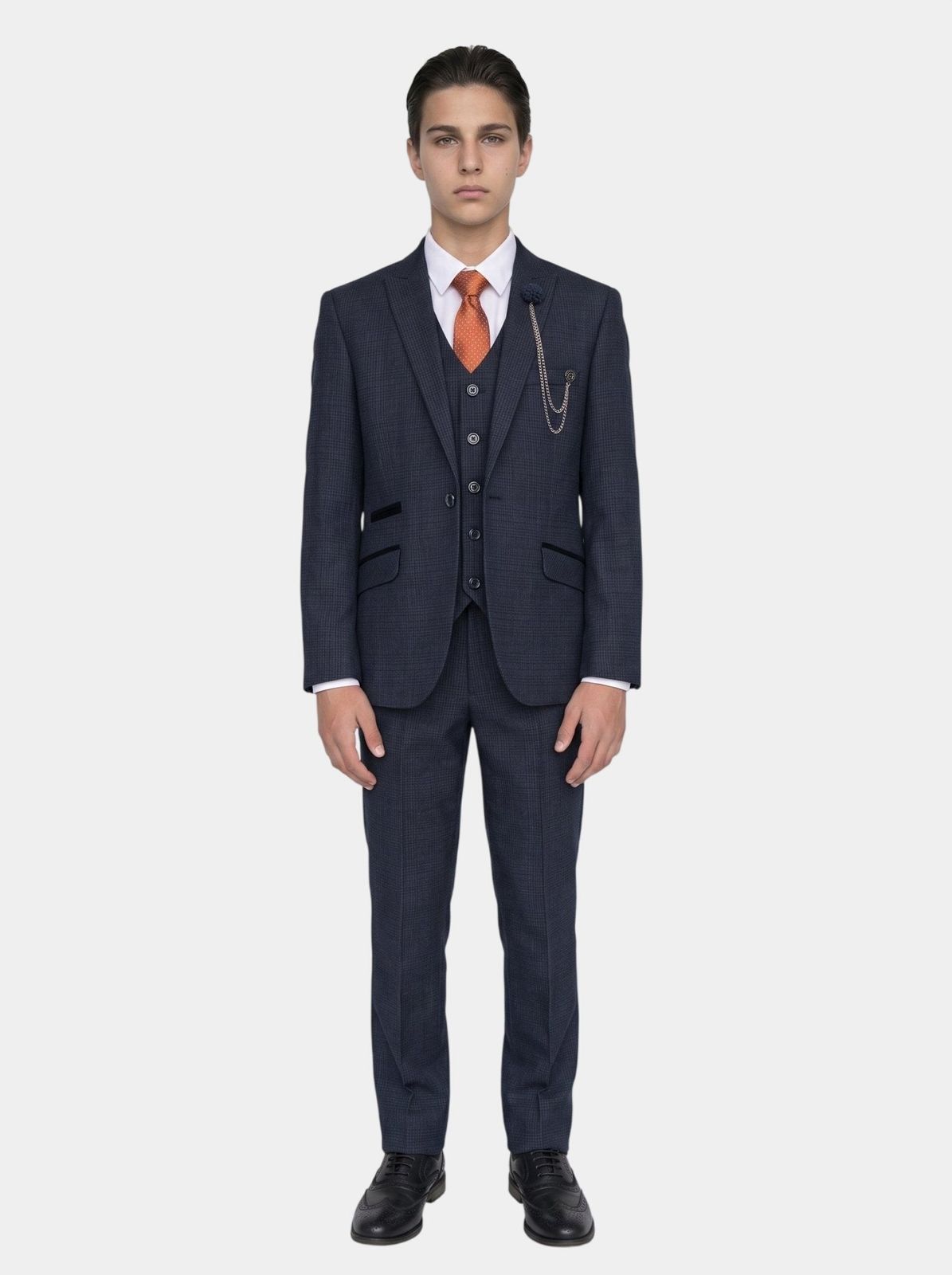 Boys Caridi Navy Three Piece Suit