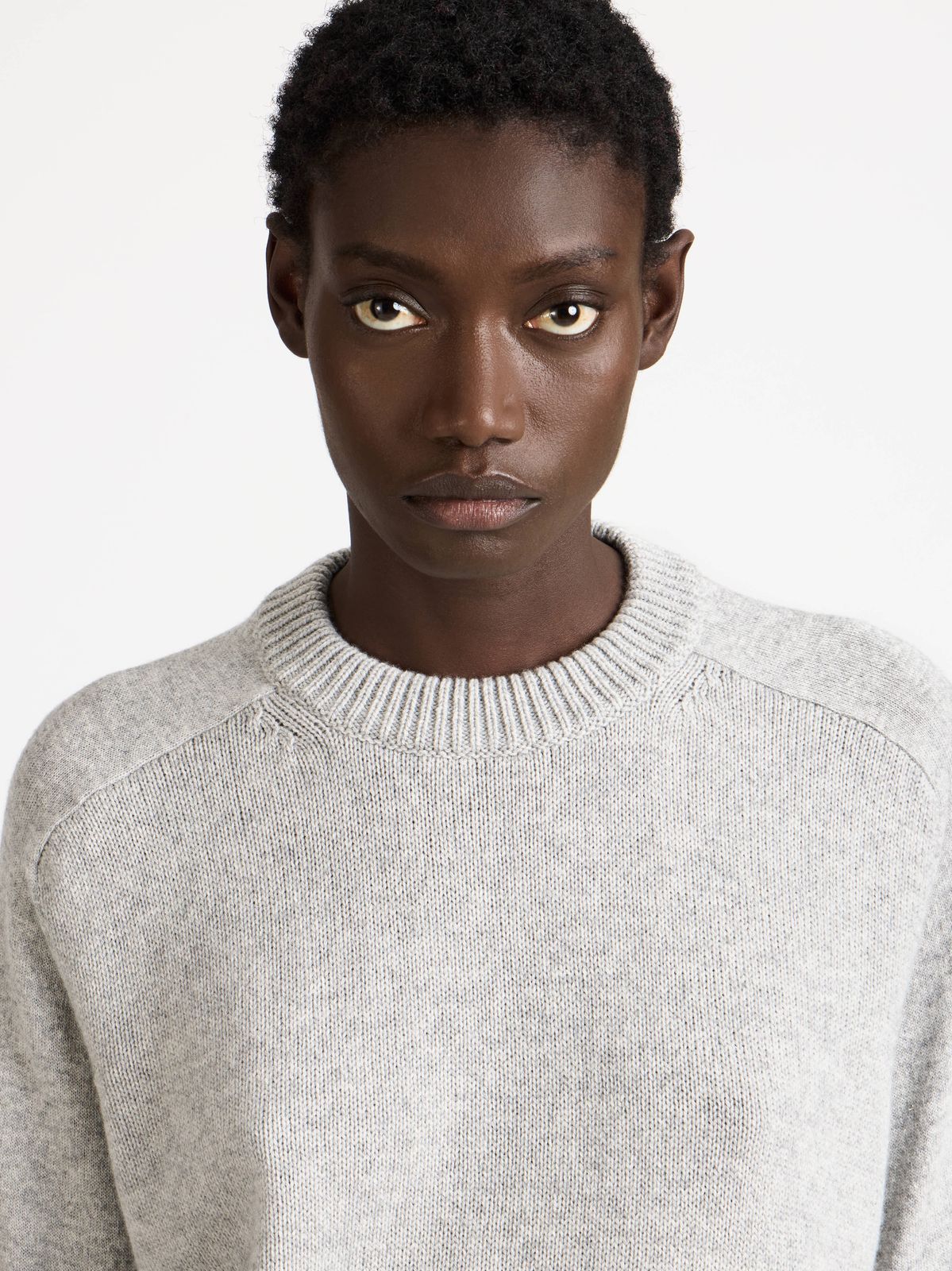 WOMENS RAGLAN JUMPER IN MID GREY MELANGE
