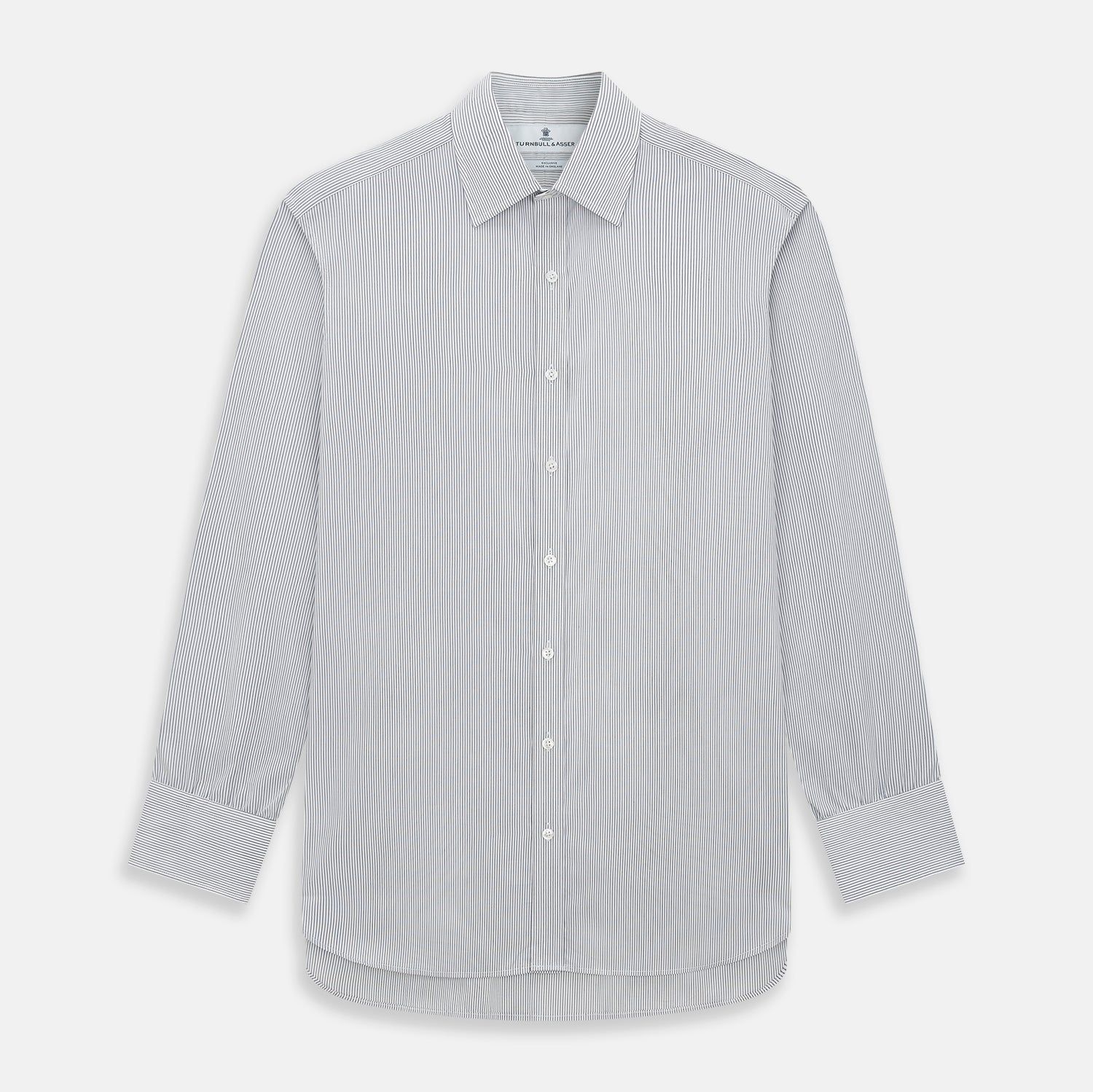 Midnight Blue Fine Track Stripe Mayfair Shirt