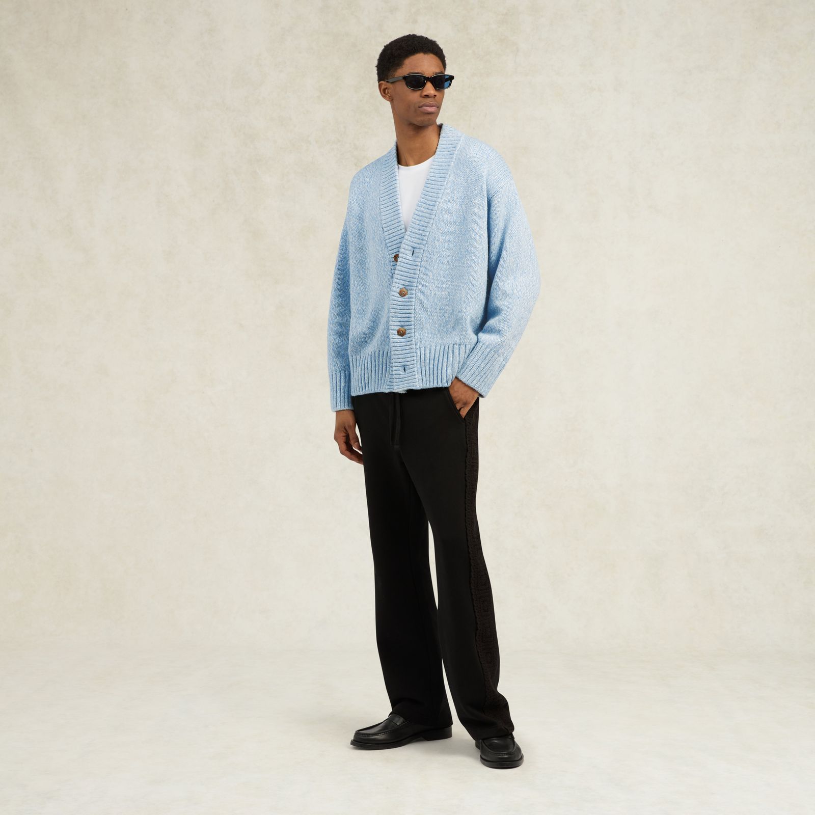 Angelo Heavy Knit Cardigan - Blue