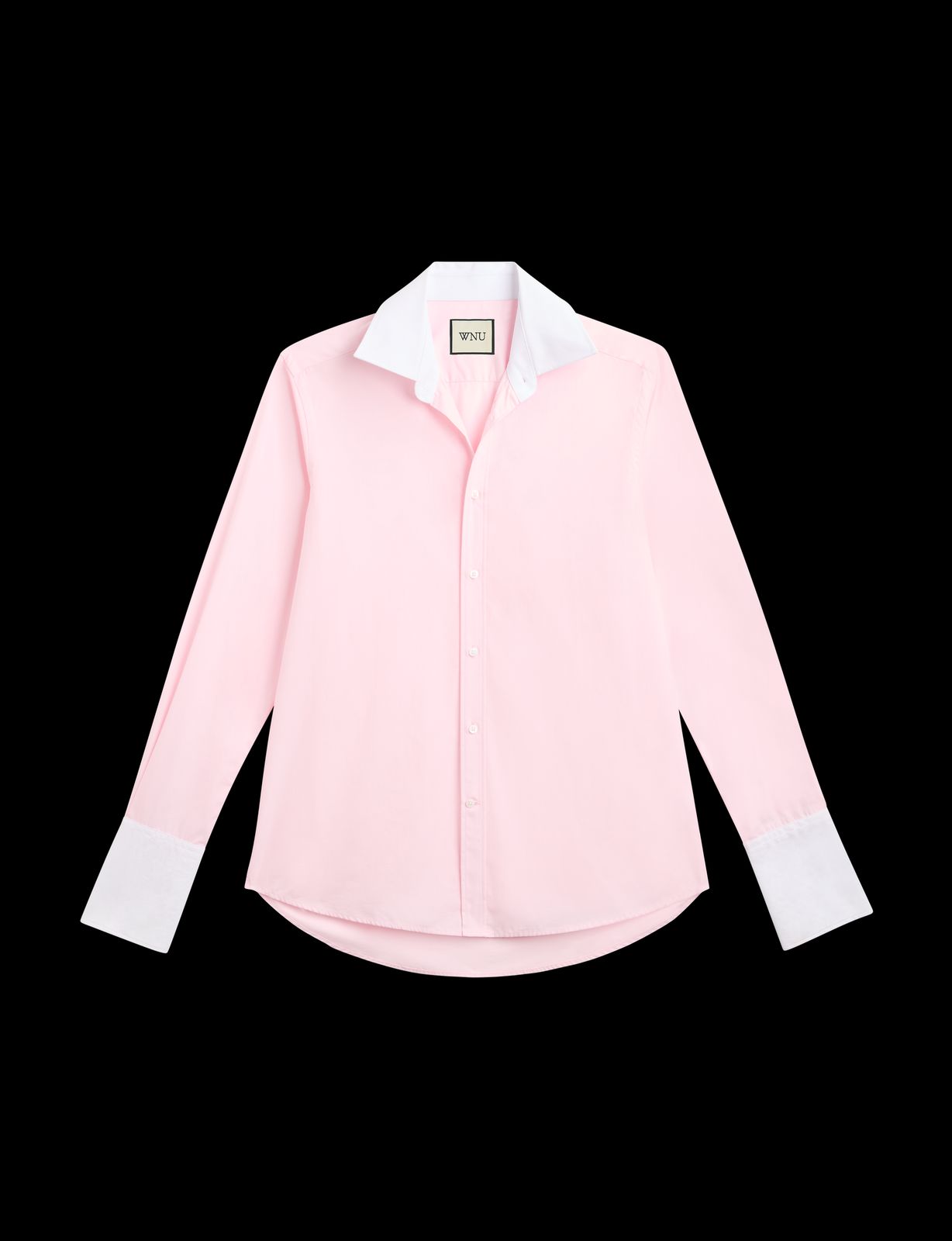 The Boyfriend Exaggerated Contrast Cuff Shirt: Fine Poplin, Rose Pink
