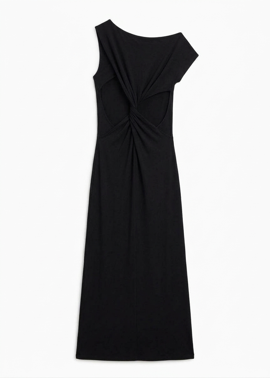 Varena Twisted Cut-out Maxi Dress - Black