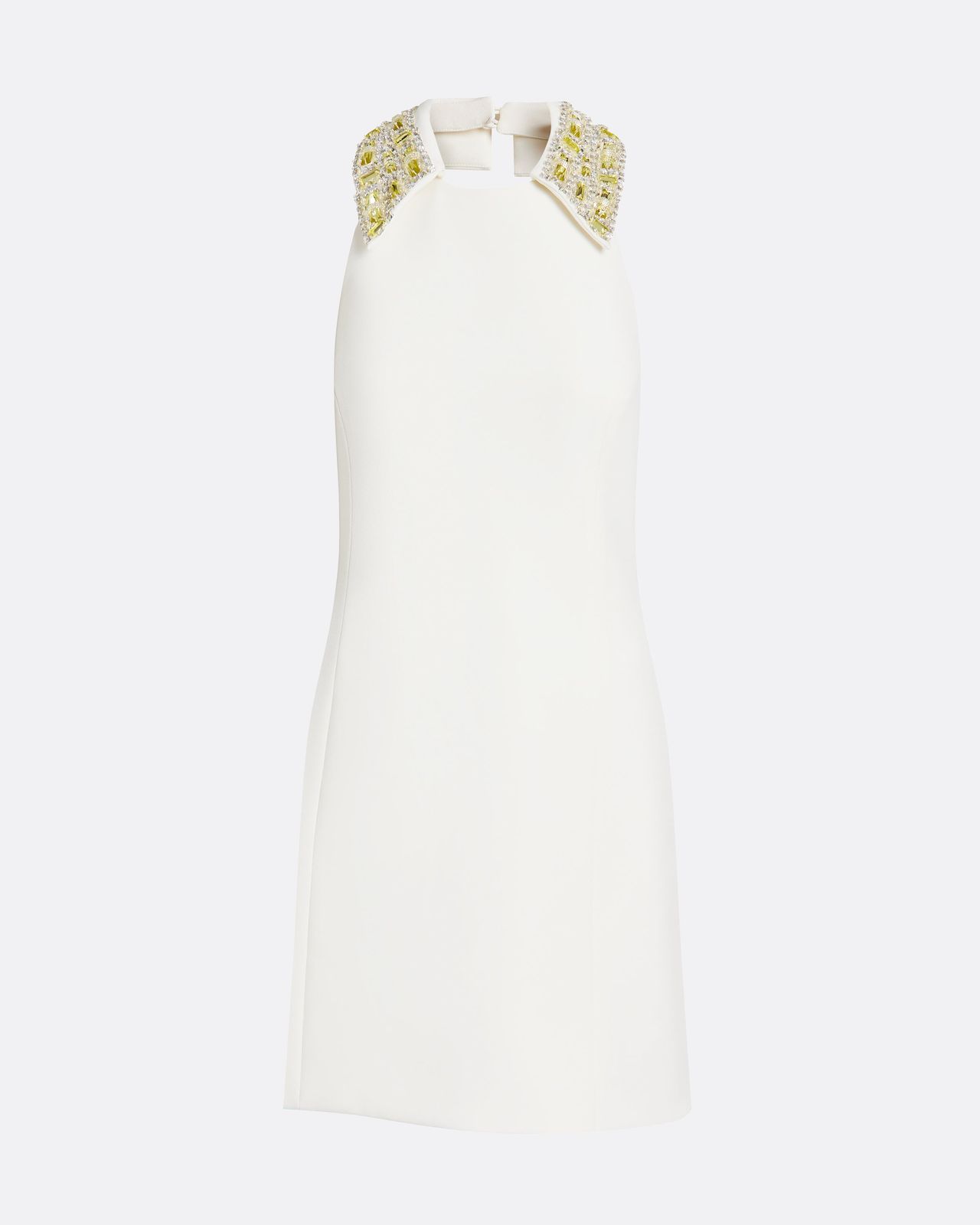 Zura Short Dress In Ivory With Gold Embellishment