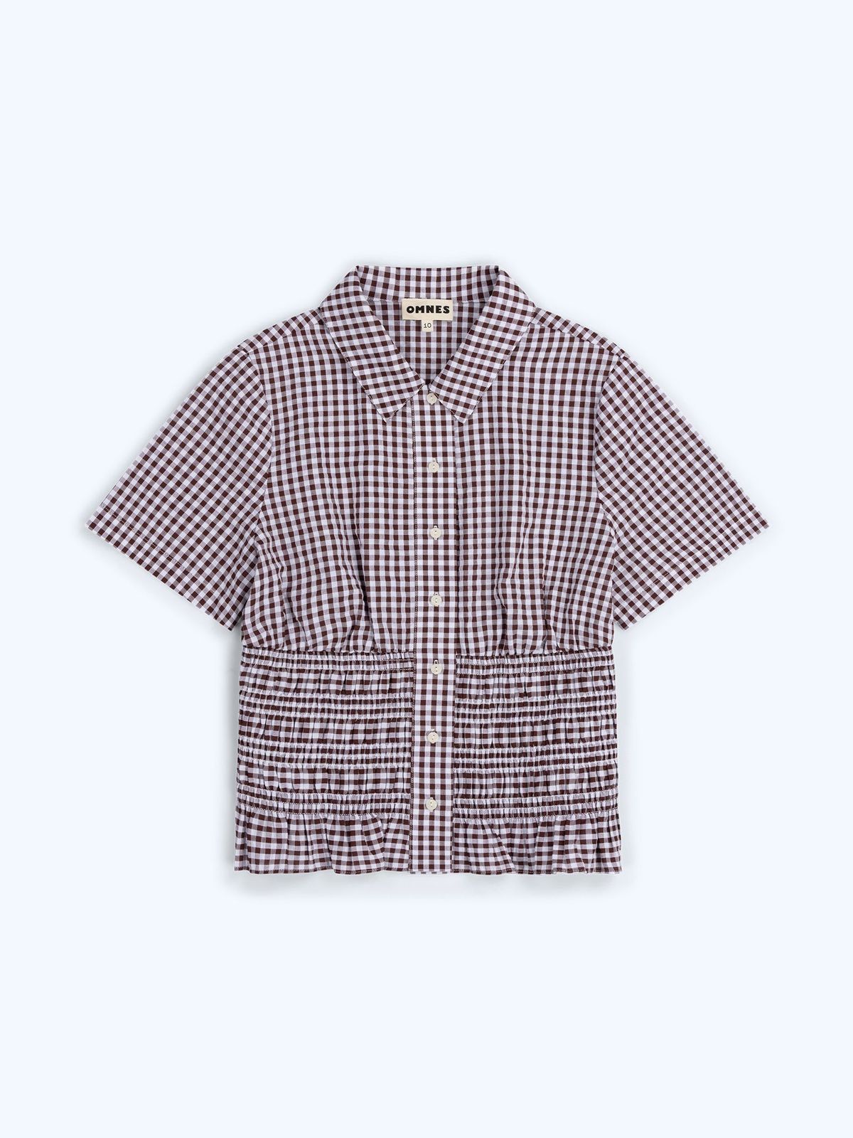 Merida Blouse In Chocolate/cream Gingham