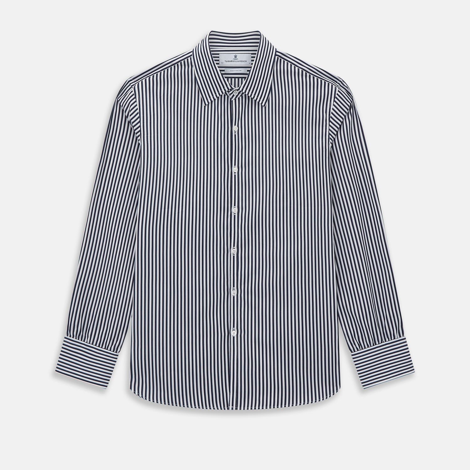 Striped Navy on White Westminster Regular Fit Shirt in Cotton