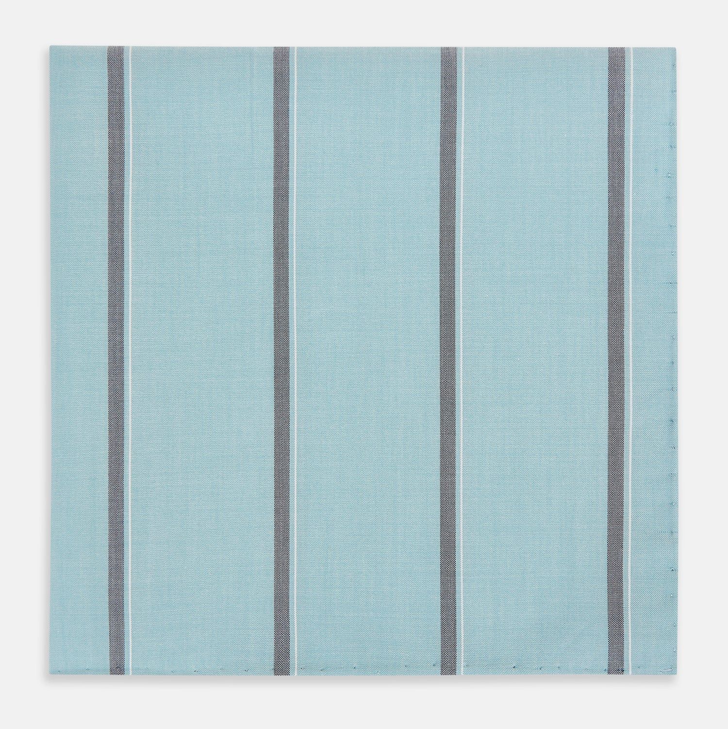 Light Sage Track Stripe Hand-Rolled Handkerchief