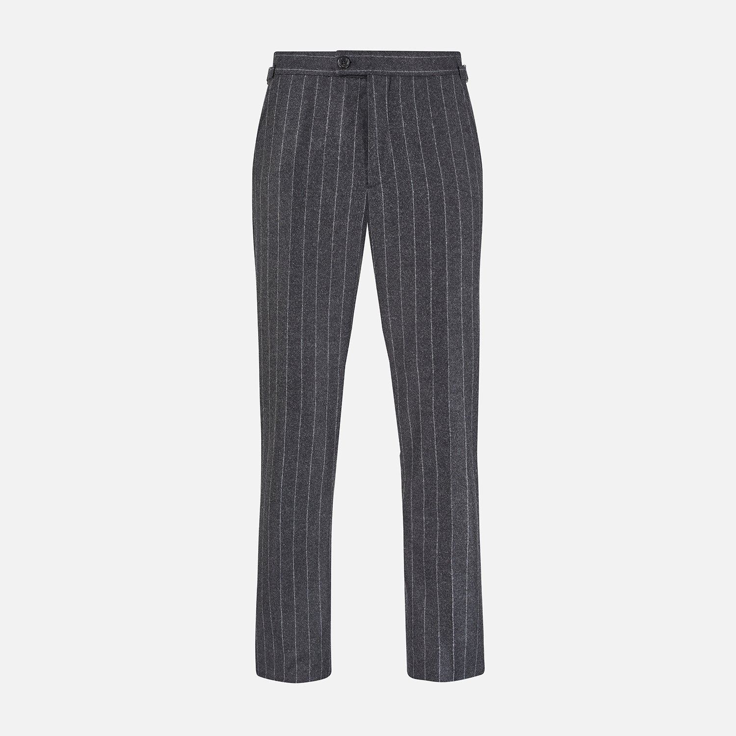 Charcoal Pinstripe Henry Trousers