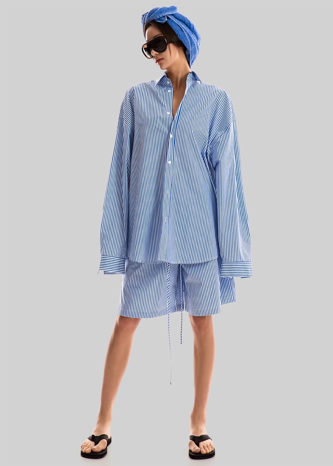 Rimini Bermuda Shorts - Blue/White Stripe