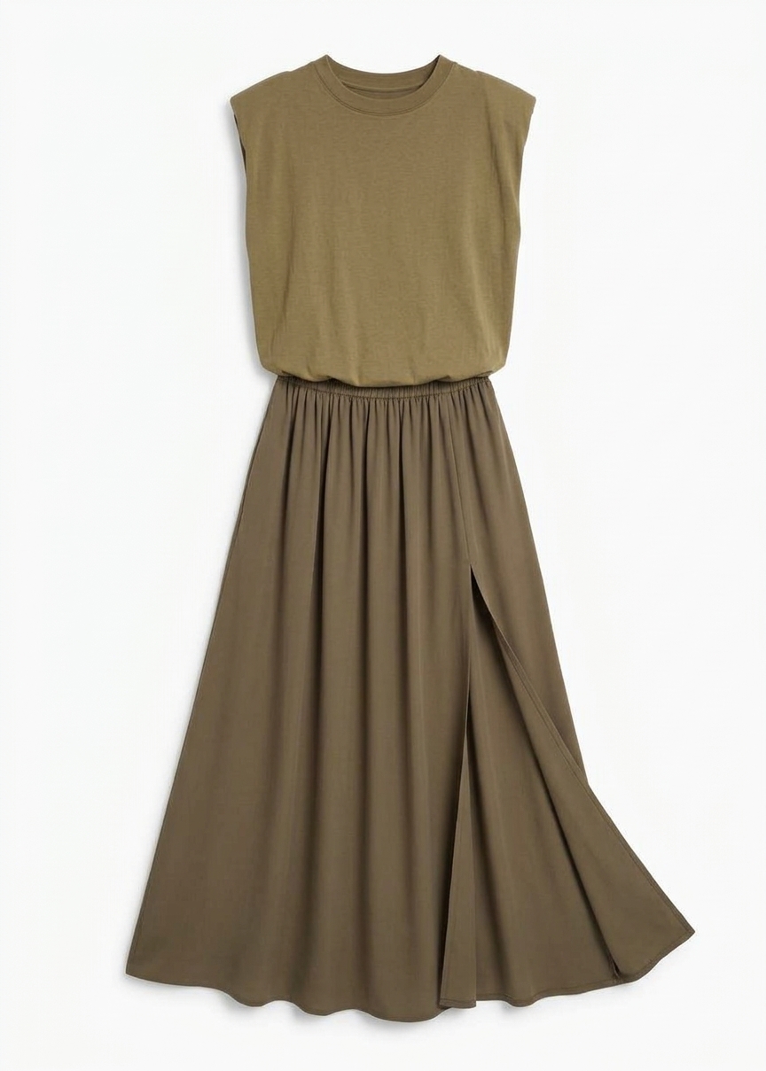 Elie Silk Fluid Maxi Skirt - Olive