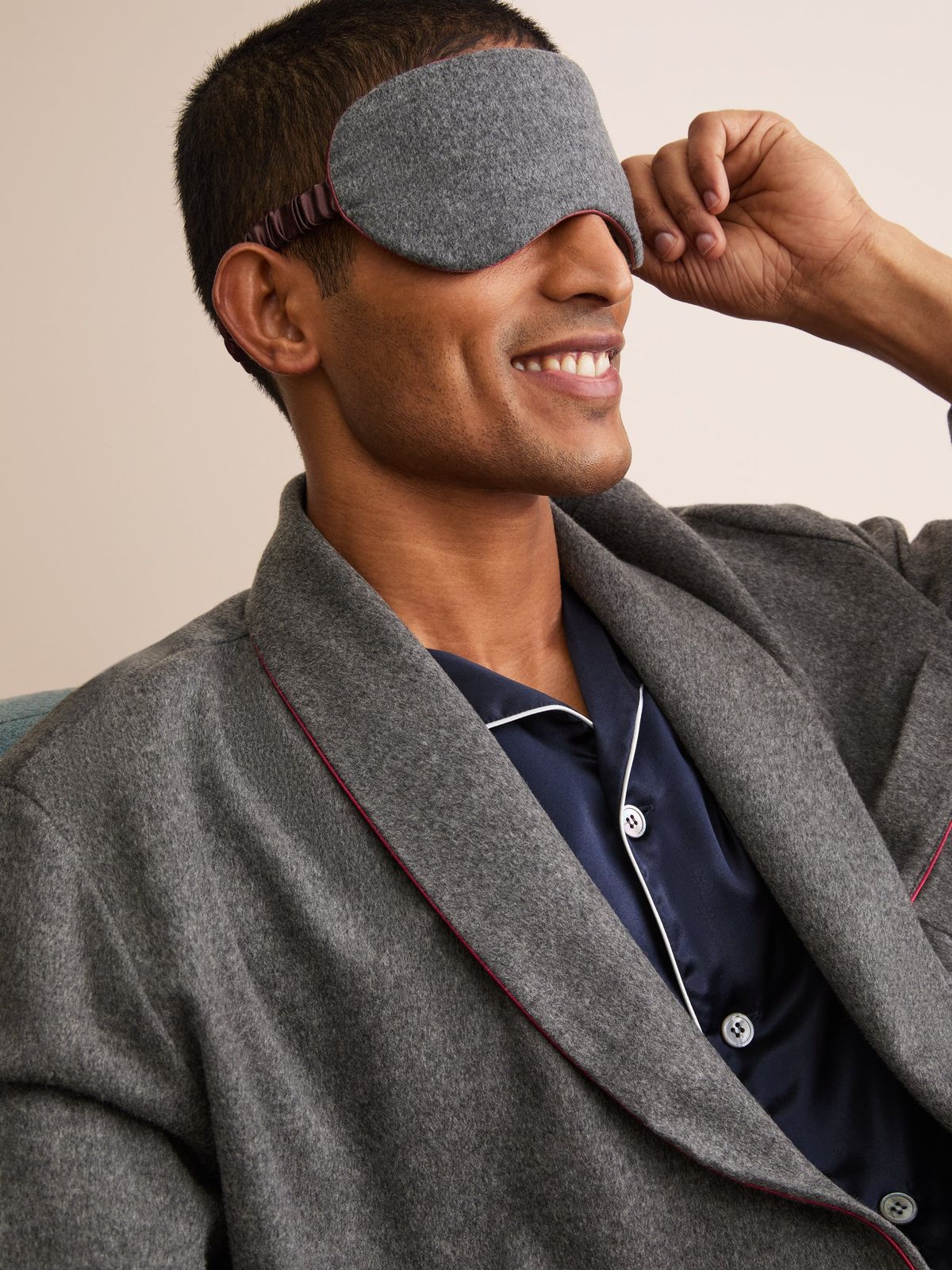 Duke Cashmere Eye Mask Charcoal Grey