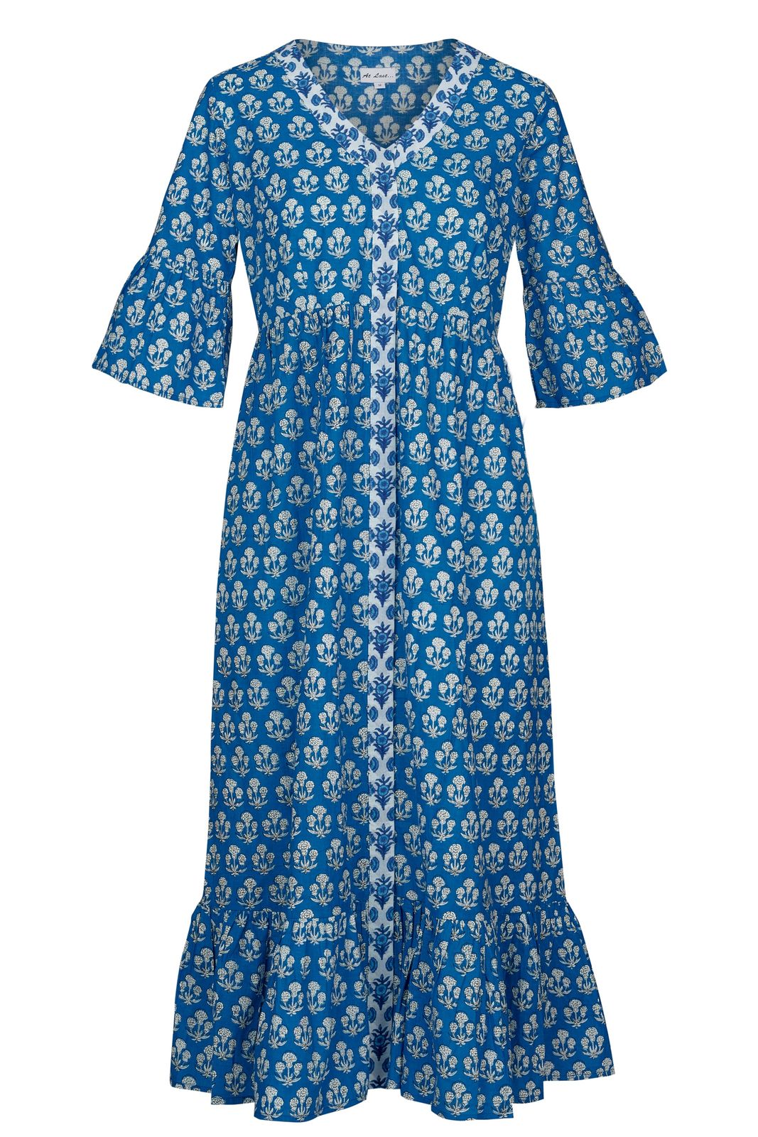 Cotton Cannes Midi Dress In Royal Blue Berry