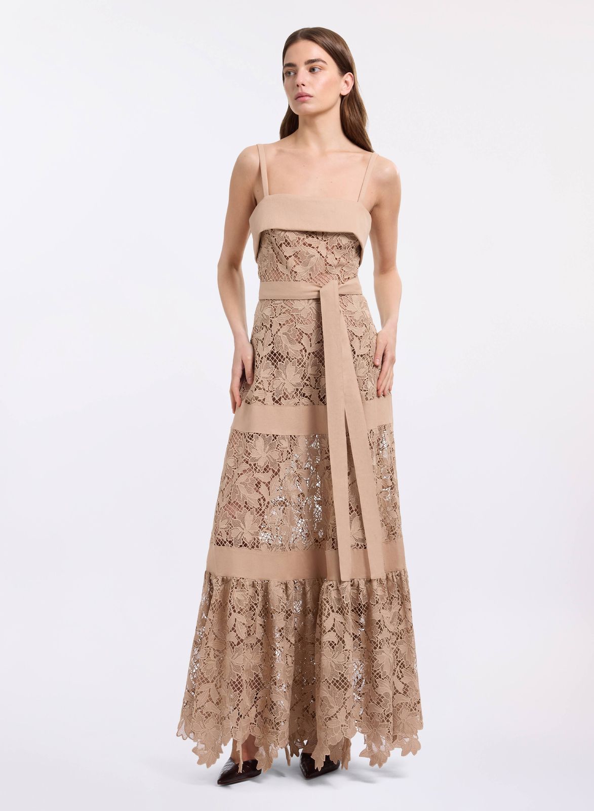 Macramé & Drill Long Dress