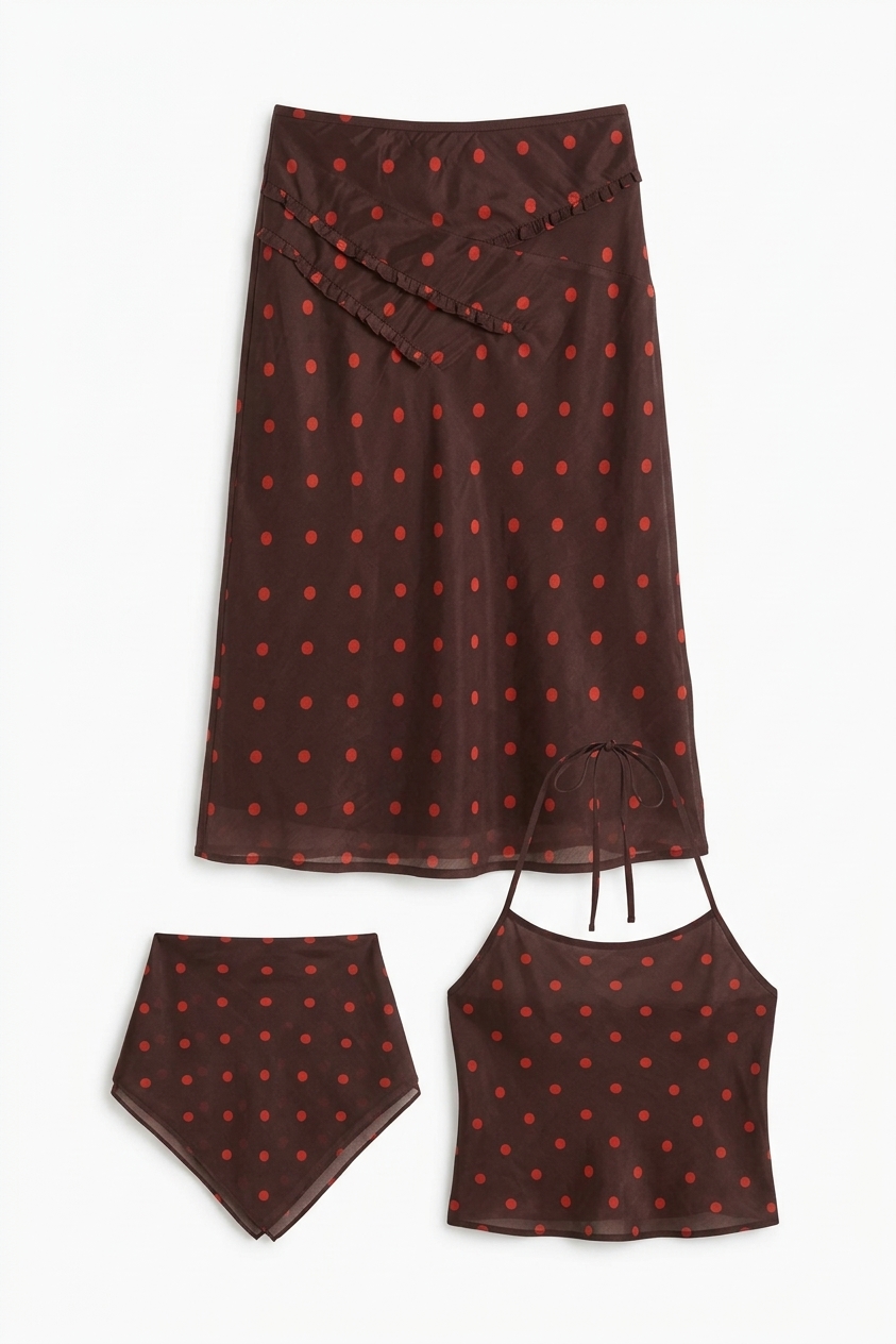Octavia Skirt - Burgundy Spot