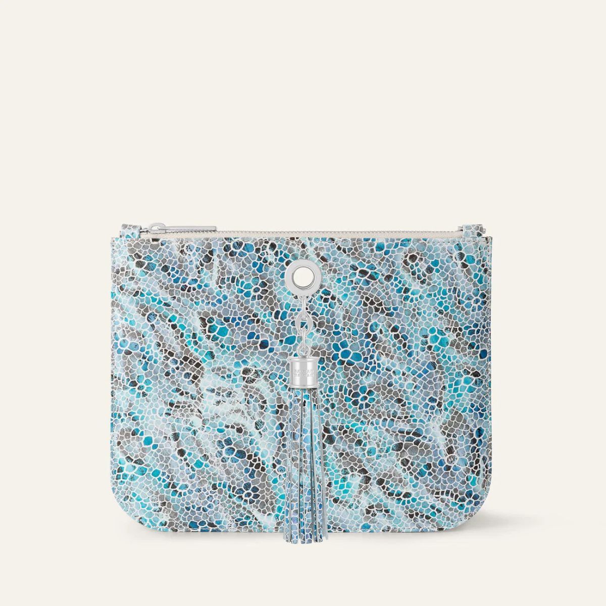 Ivy | Blue Mosaic with Silver hardware